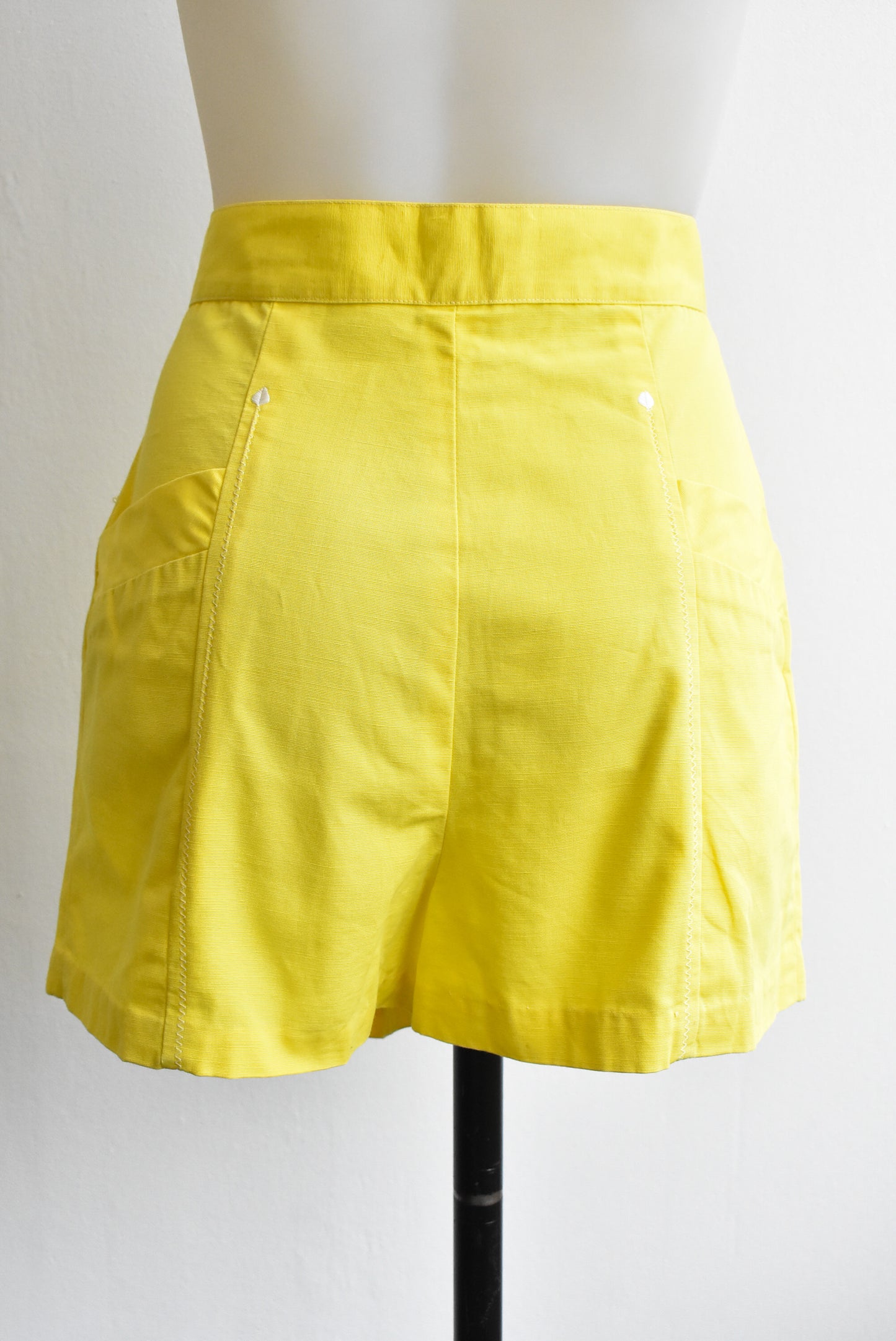 Crispin Cool vintage bright yellow high waisted shorts