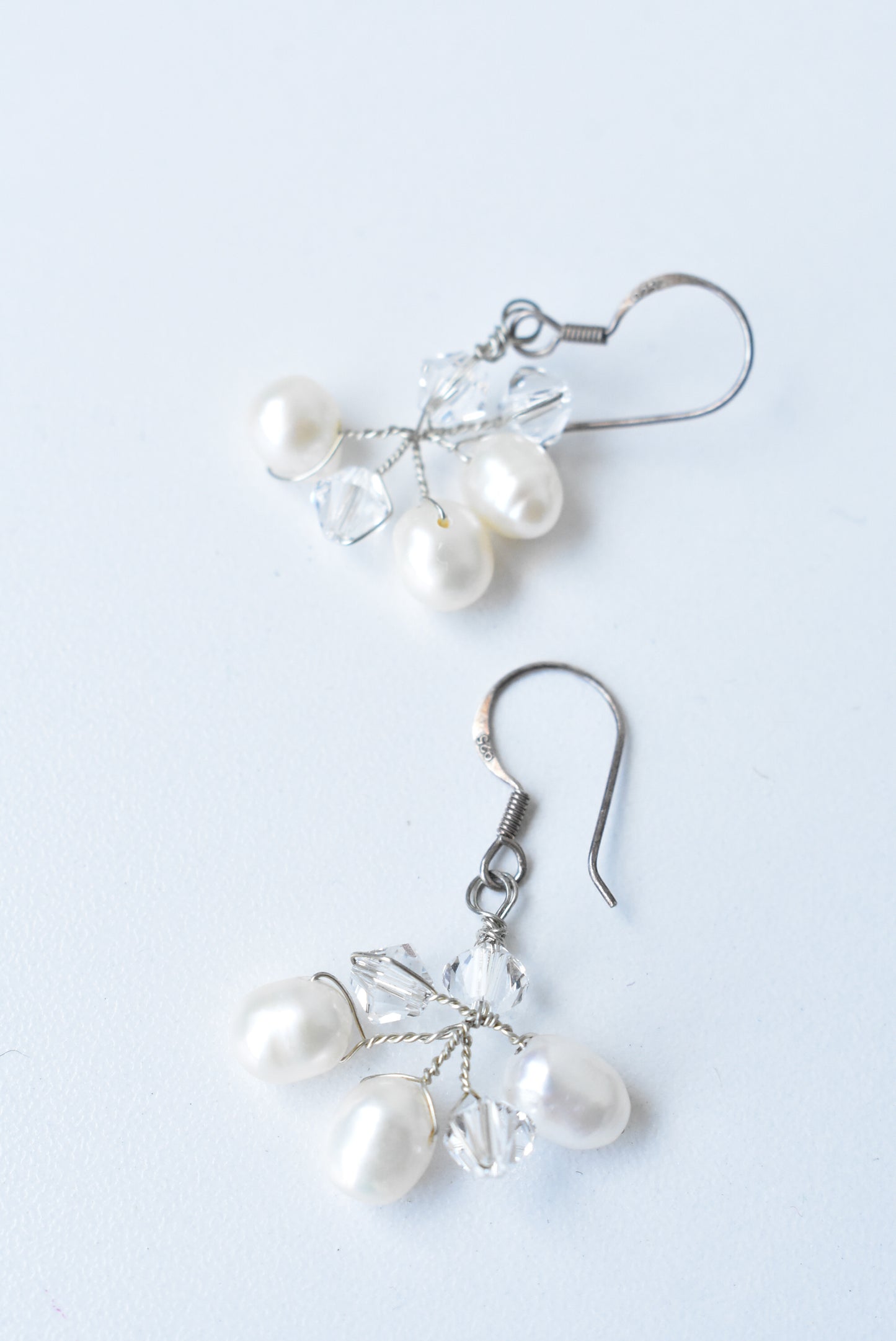 Pearls and crystal on wire set