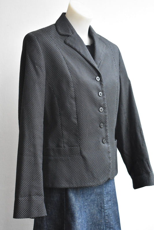 Fredrick black textured blazer, size 12