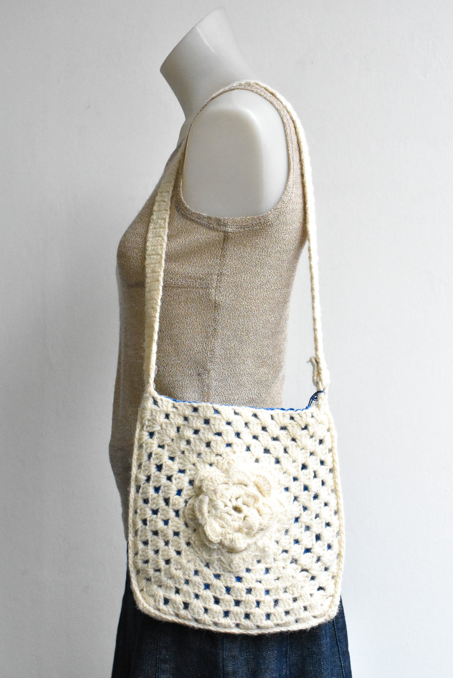 Handcrafted crochet bag with adjustable strap