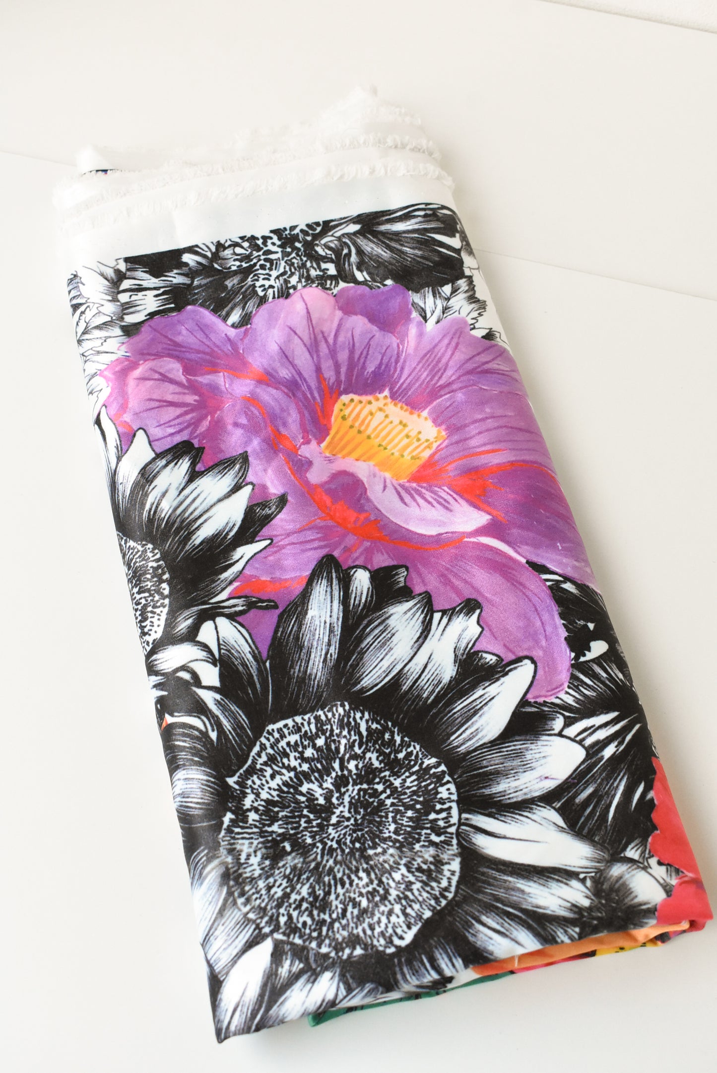 Floral satin fabric, 150cm x 2.2m
