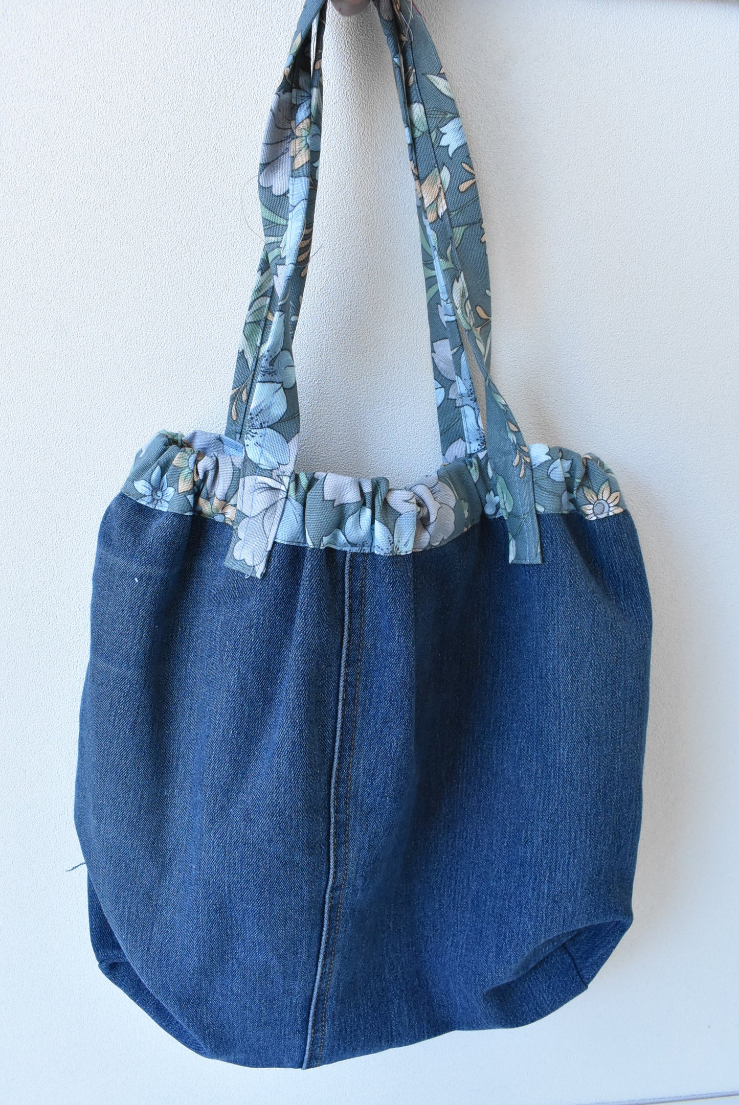 Upcycled stretch denim tote bag #3