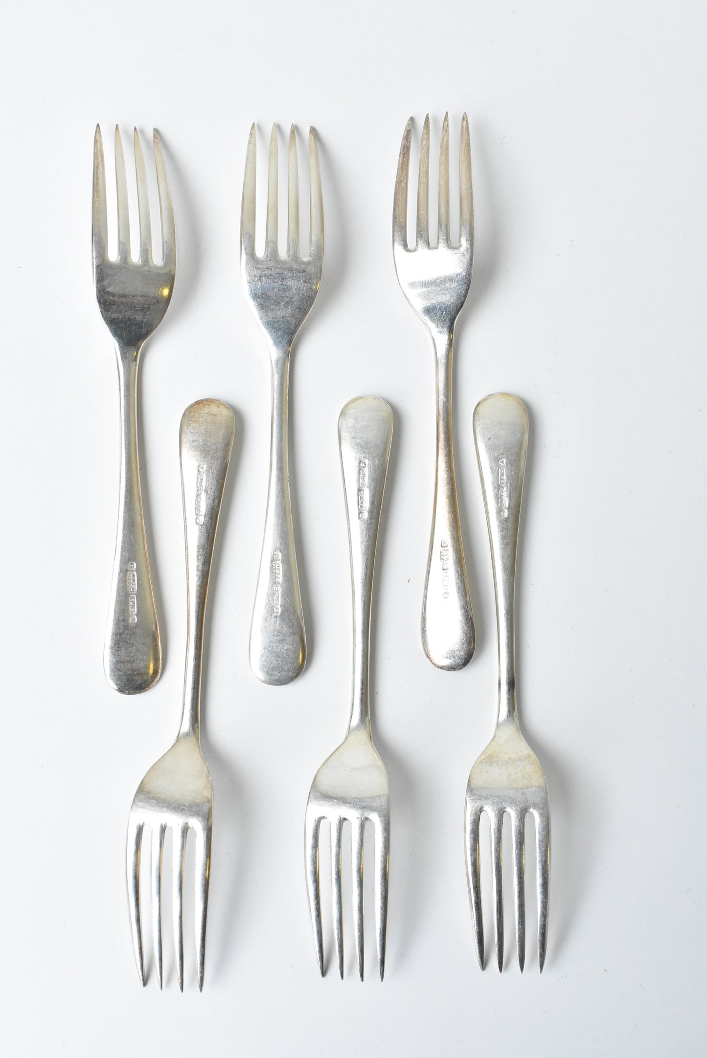6 silver-plated cake forks