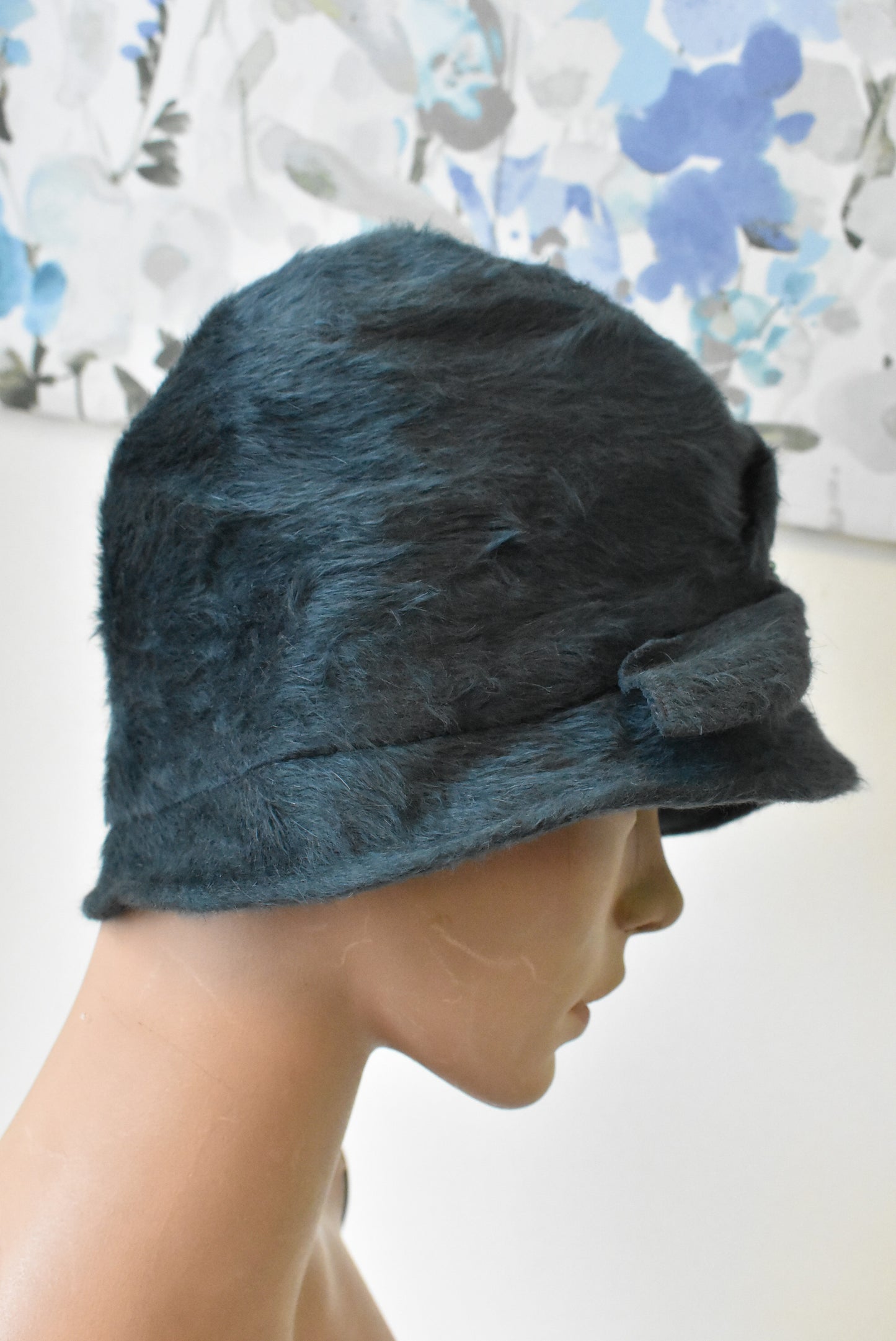 Sea green soft cloche hat