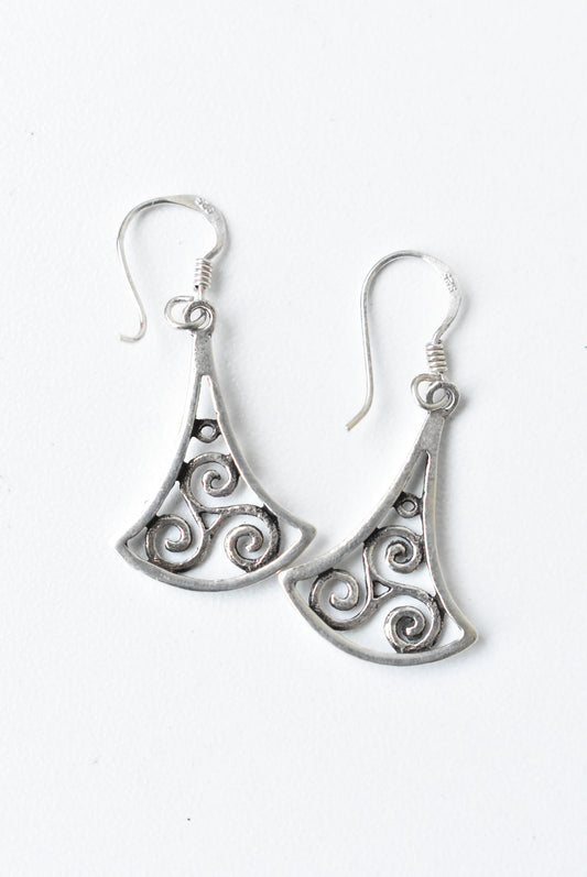 Triskele silver earrings