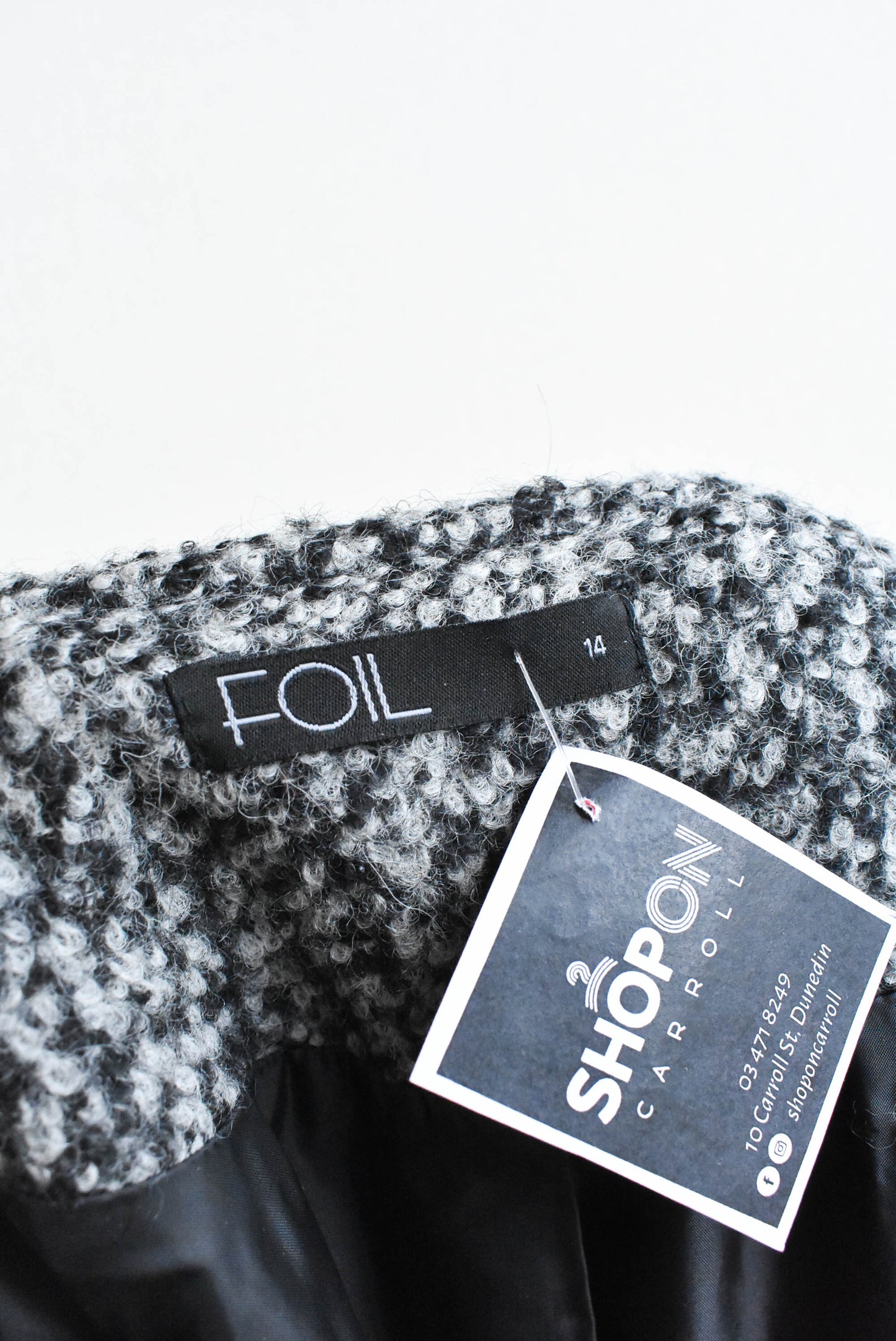 Foil wool blend coat, size 14