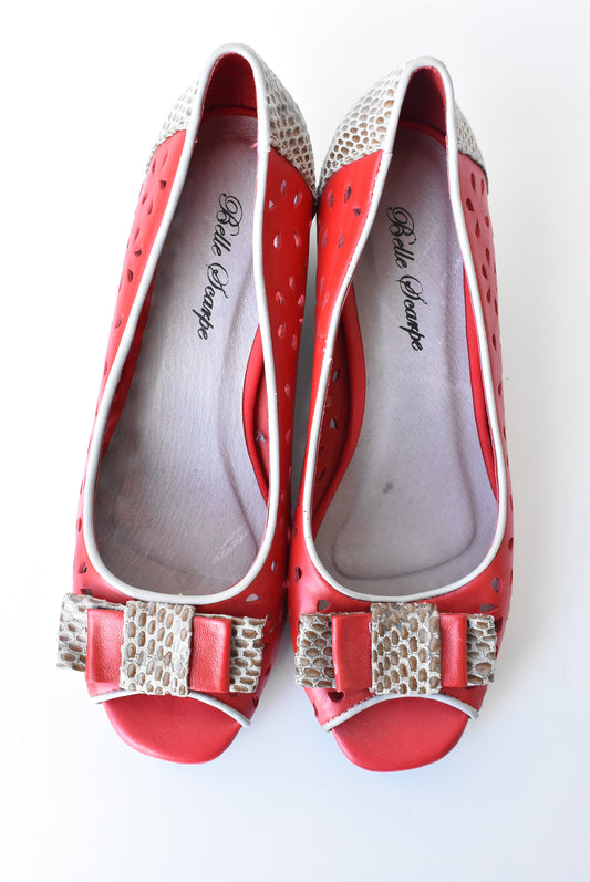 Belle Scarpe peep toe wedge heels, 39