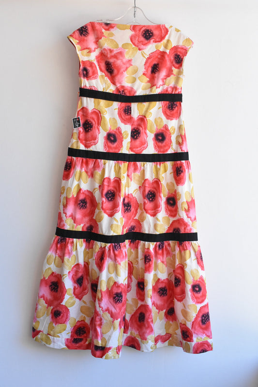 Homemade retro pink floral dress