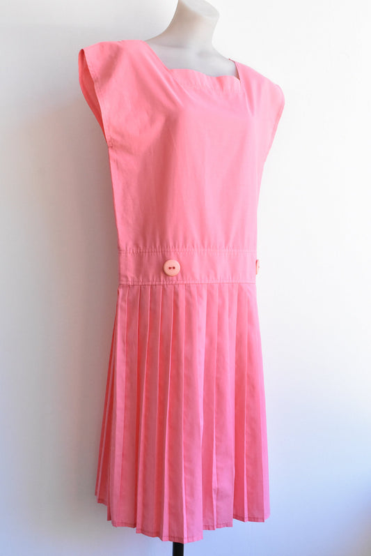 Retro pleated bubblegum dress, size 12