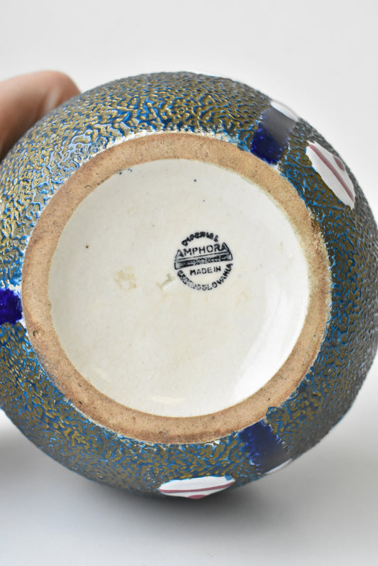 Amphora ceramic vase, made in Czechoslovakia