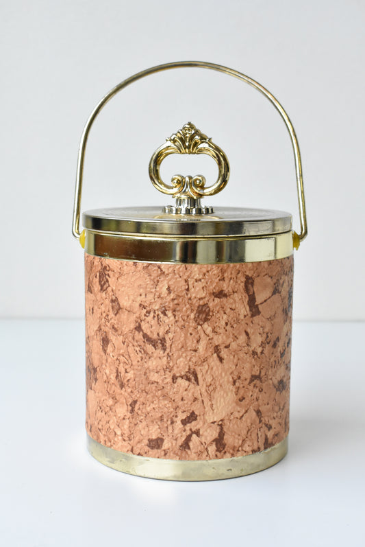 Mid century cork ice bucket