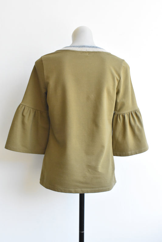 Heine olive green top, size 36 X-small