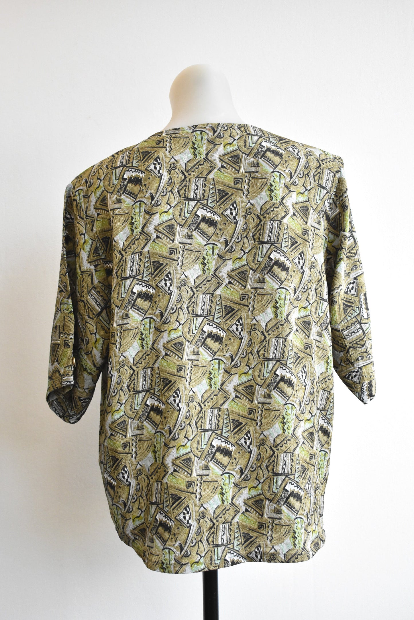 Bamboo House retro green shirt, size L