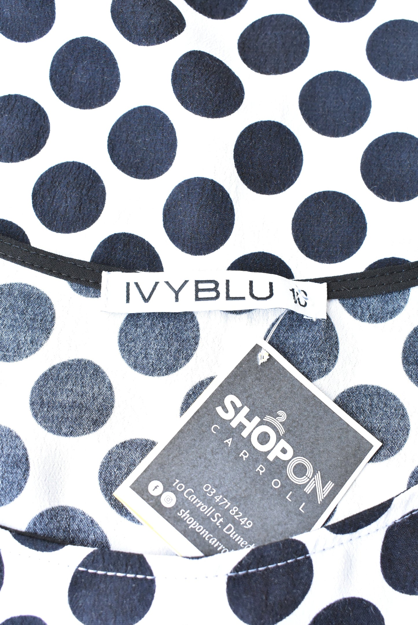Ivyblu black & white polka dot dress, size S