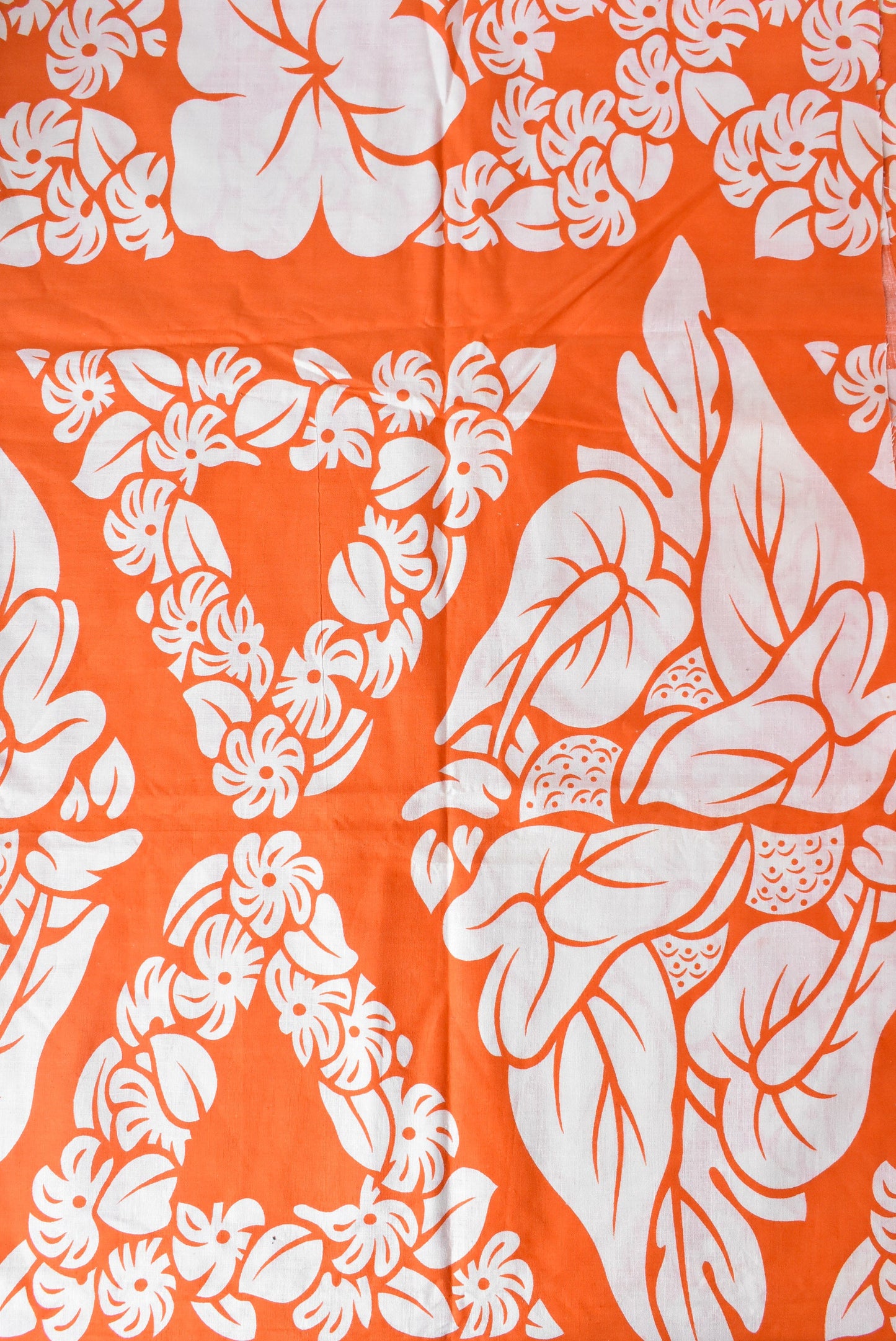 Bright orange floral cotton, 2.0m