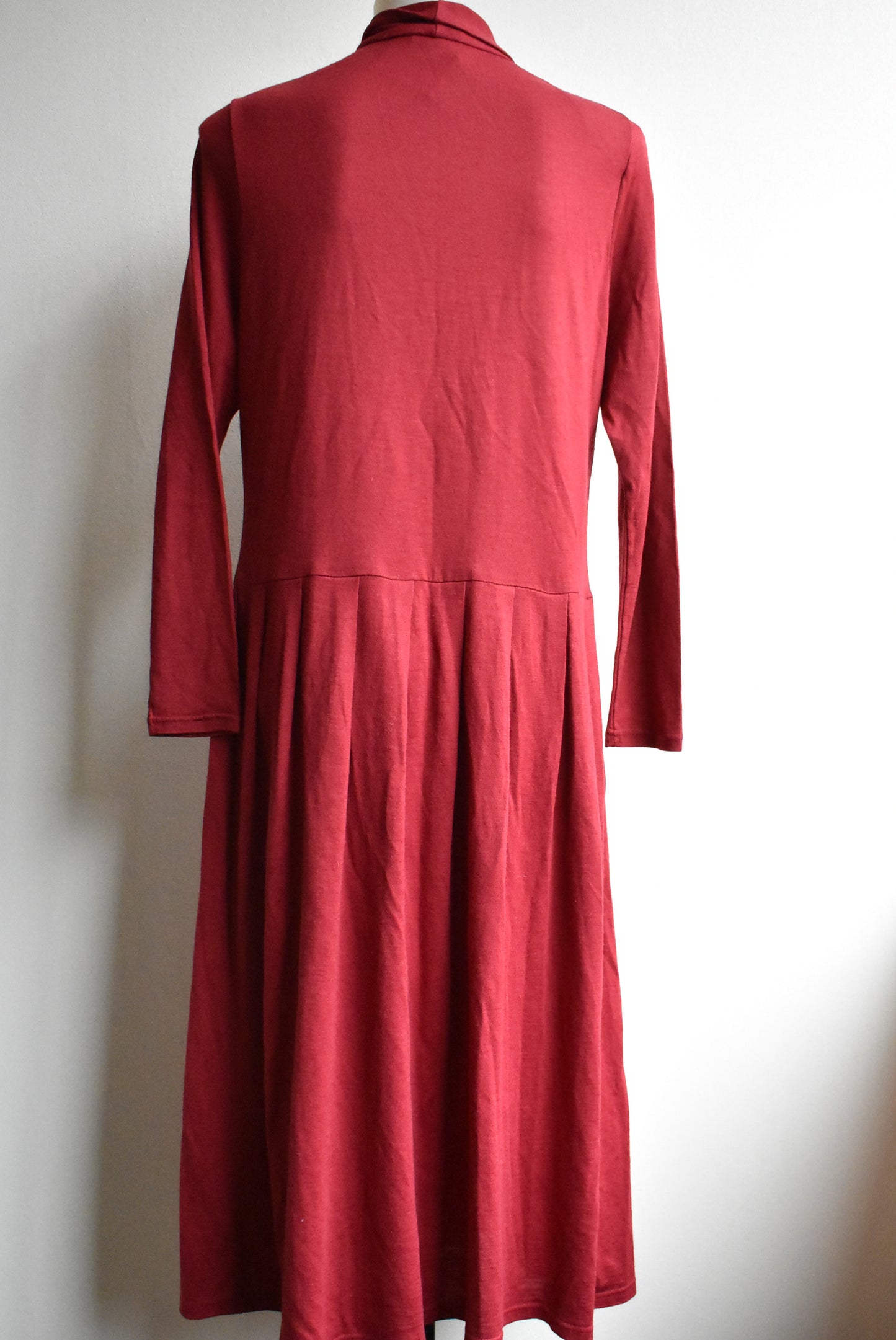 Clothkits burgundy wool blend dress, size 12/14