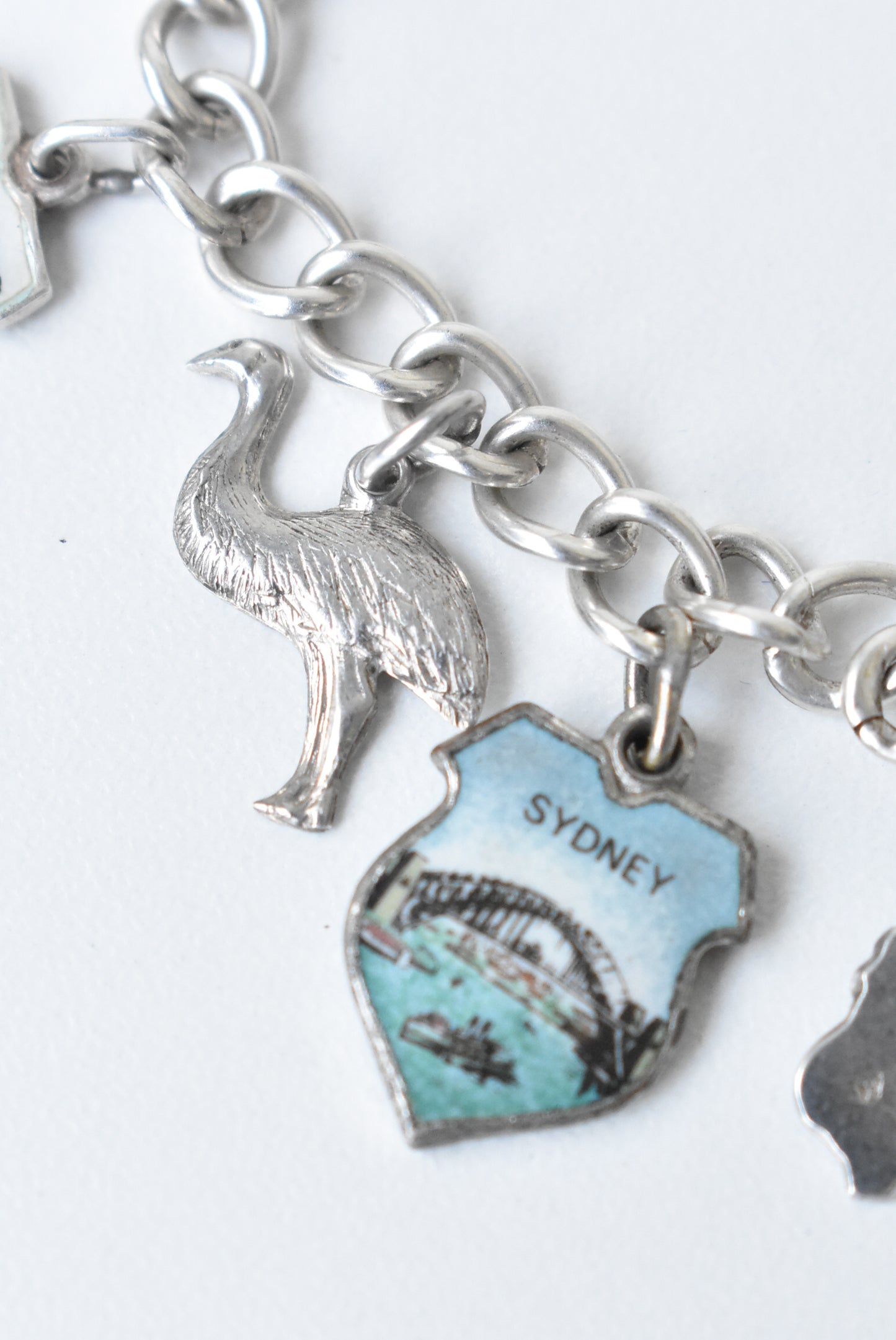 Vintage Australian silver souvenir charm bracelet