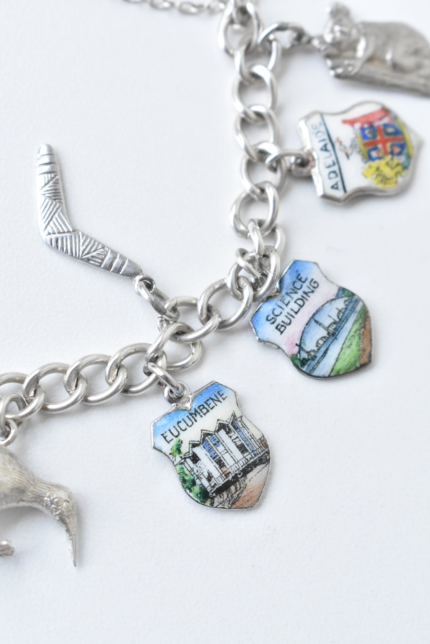 Vintage Australian silver souvenir charm bracelet