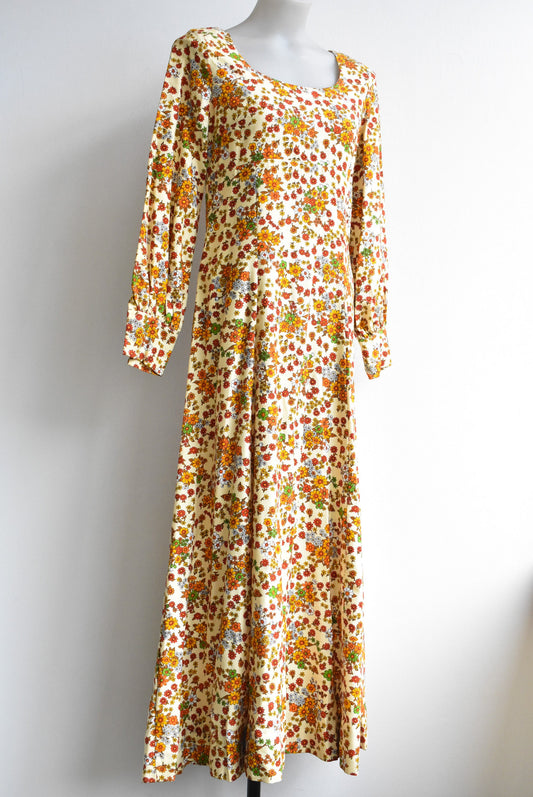 Handmade long floral dress/possible bed gown