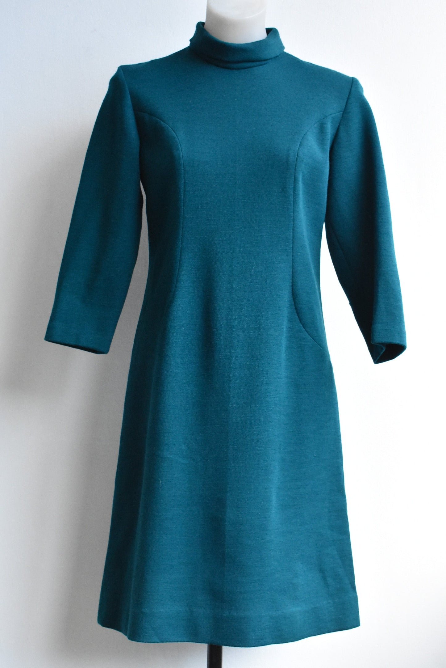Superior Fashion vintage woolly long-sleeved green dress