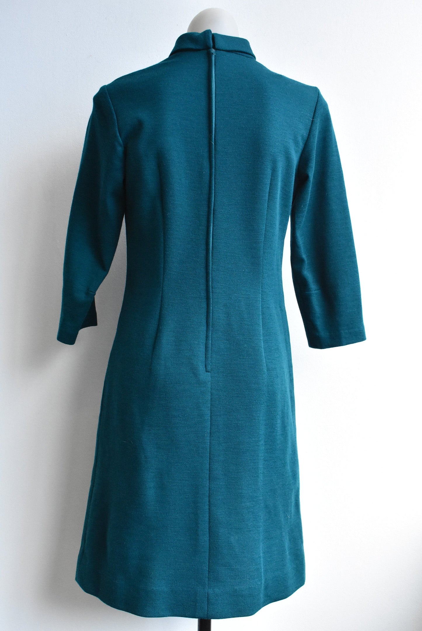 Superior Fashion vintage woolly long-sleeved green dress
