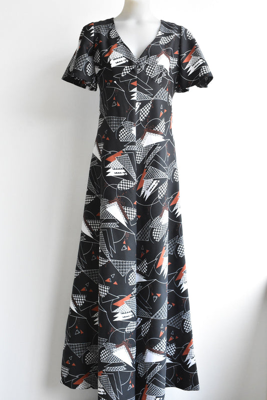 Homemade geometric patterned maxi dress, S/M