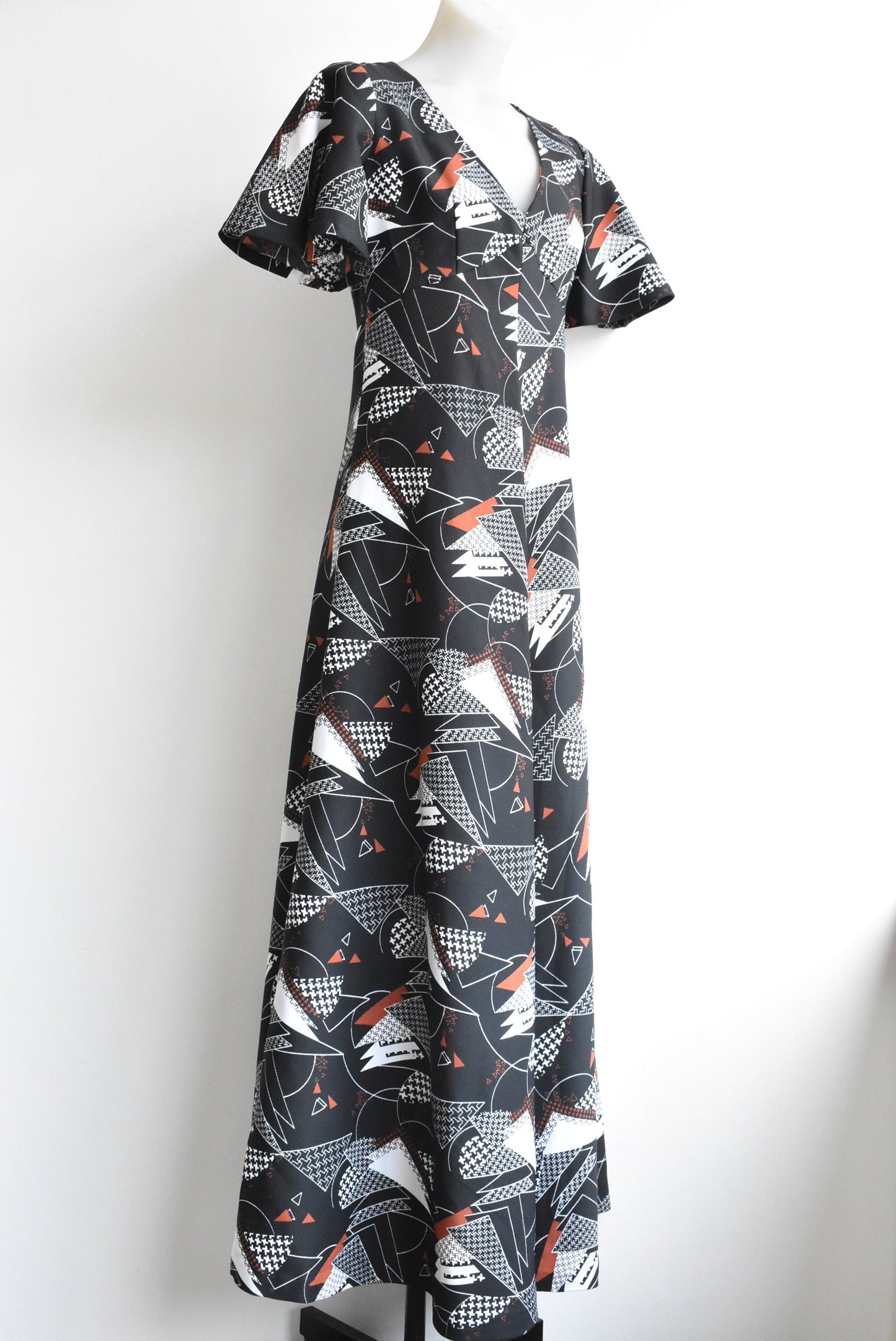 Homemade geometric patterned maxi dress, S/M