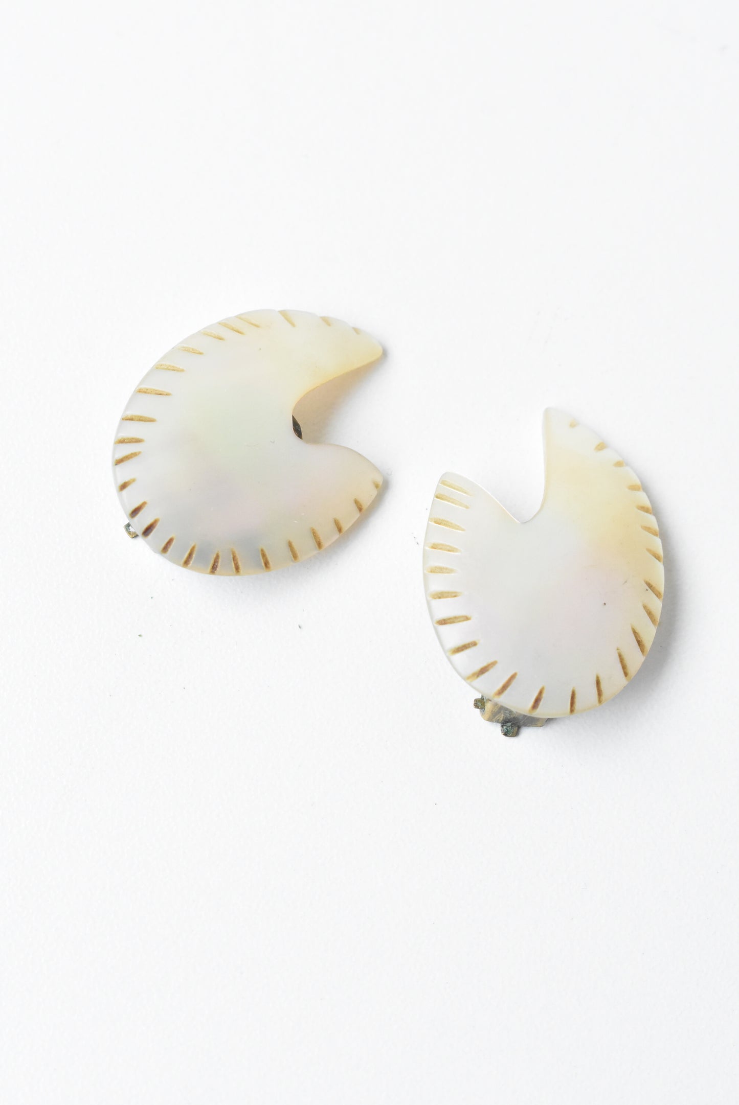 Mother of pearl clip on earrings