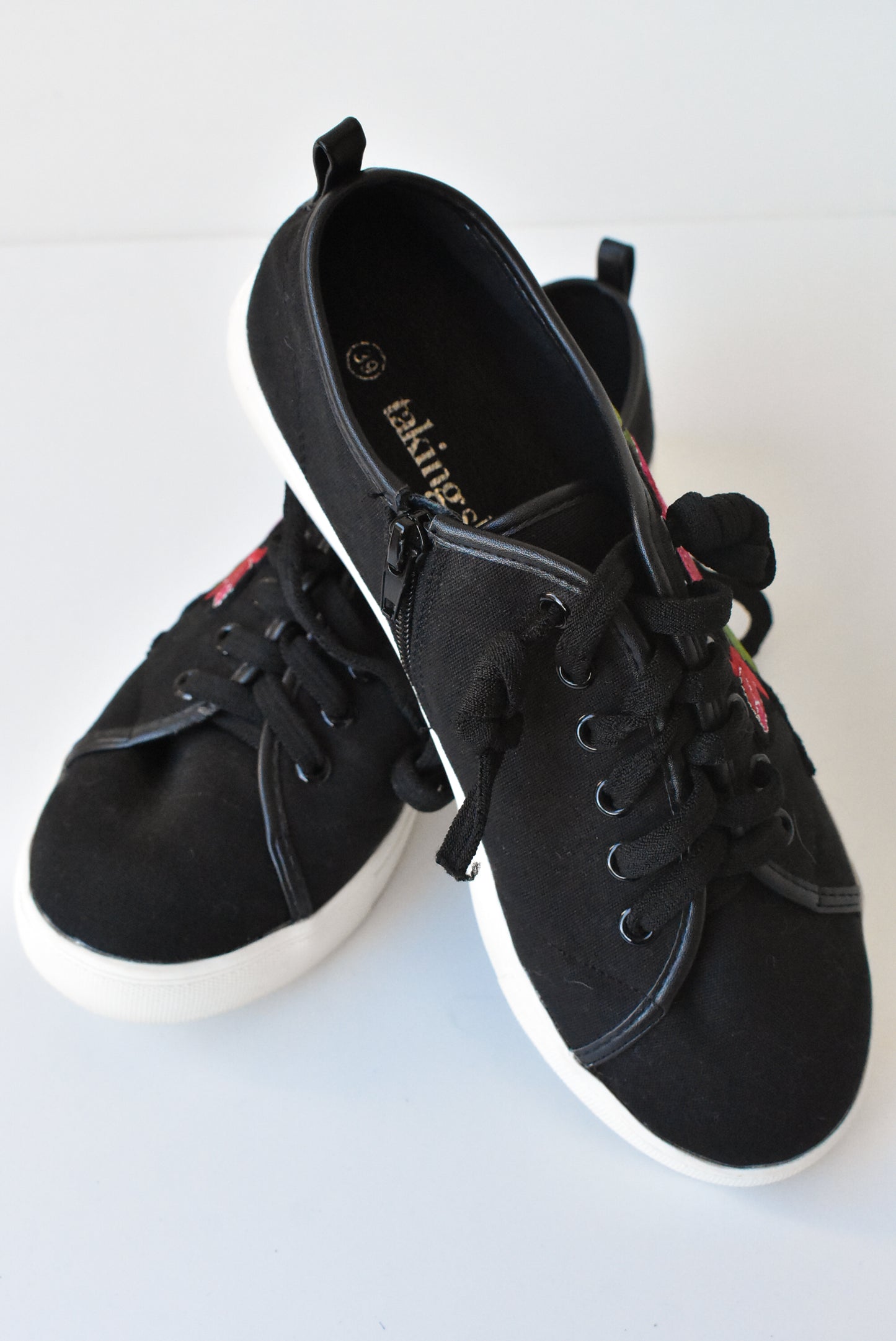 Taking Shape embroidered leather lined sneaks, NWT, 39