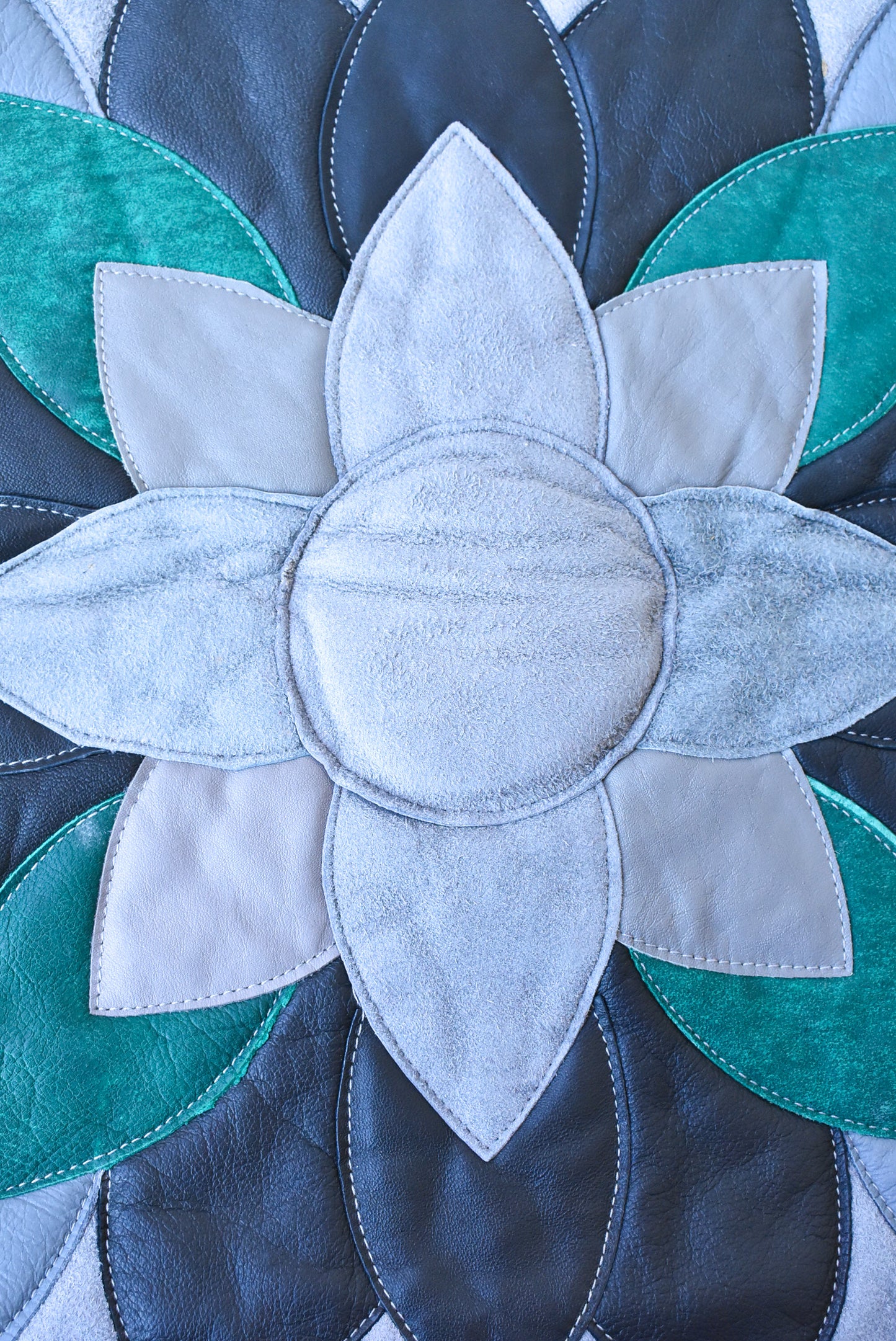 Leather flower cushion cover