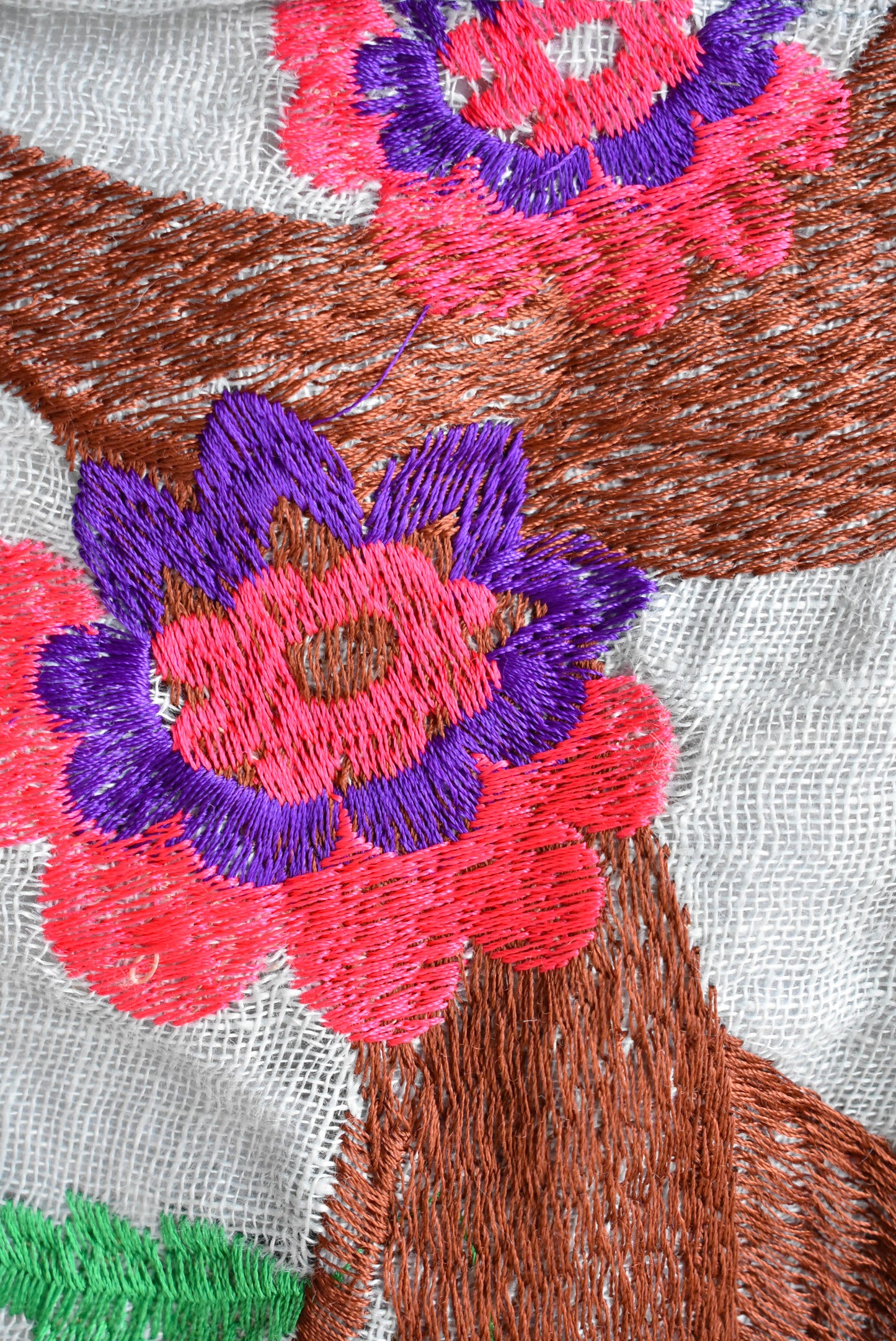 Handmade embroidered linen shirt, size S