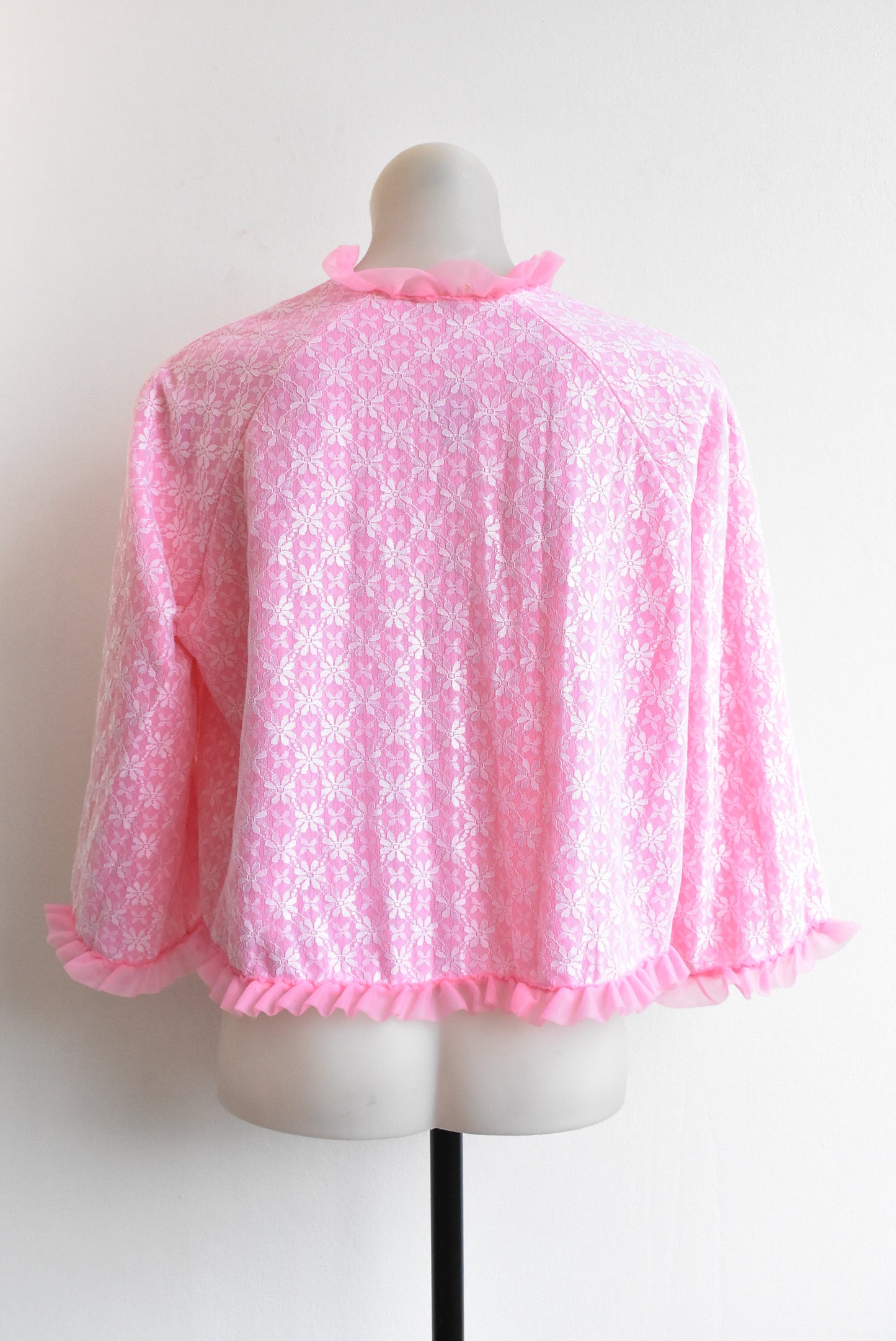 Bed cape/ jacket, May Belle, Lacy pink, vintage, M