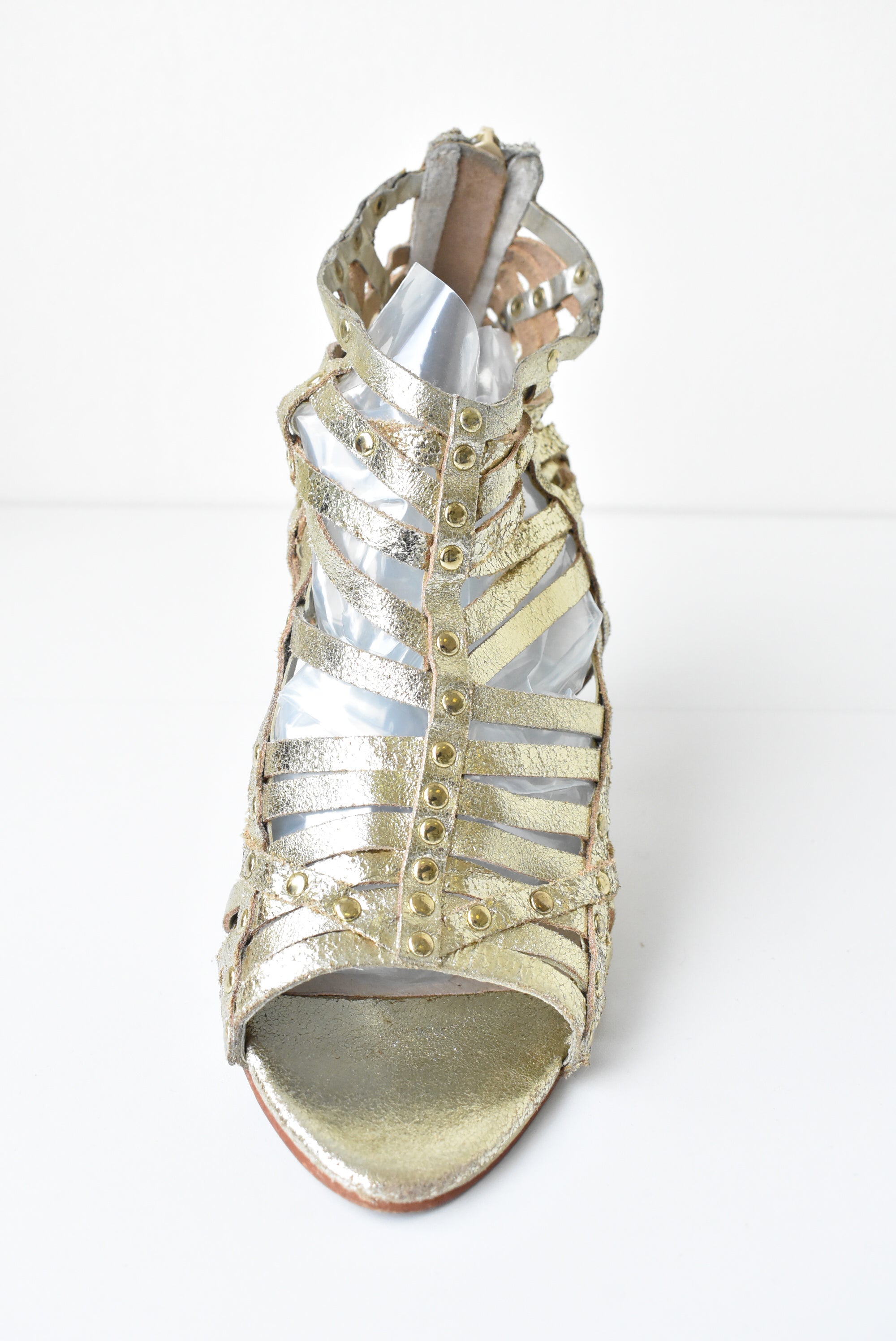 Adorable Simple Gold Sandals - All Shoes | Red Dress