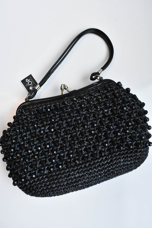 Black beaded purse