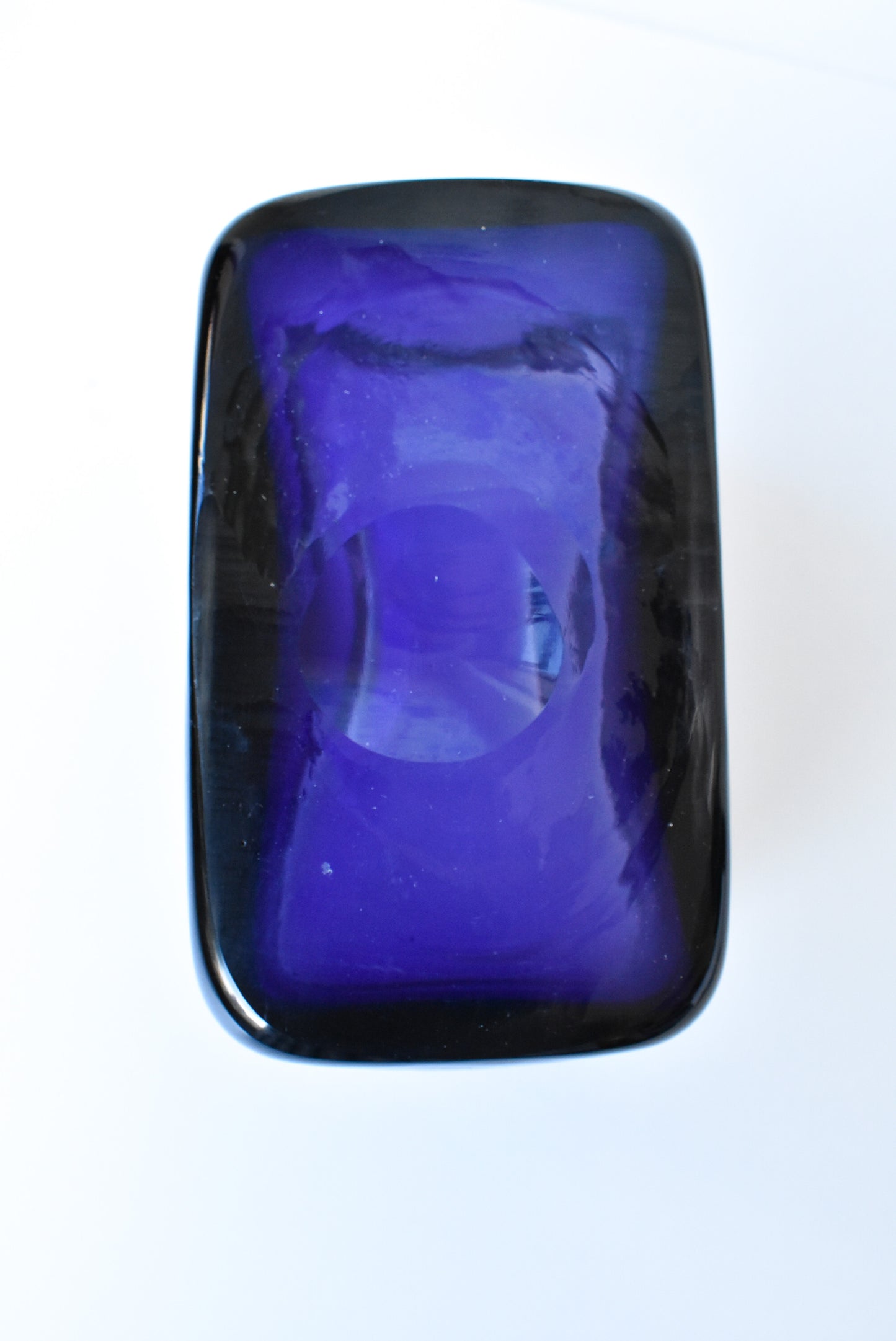 Purple art glass trough vase