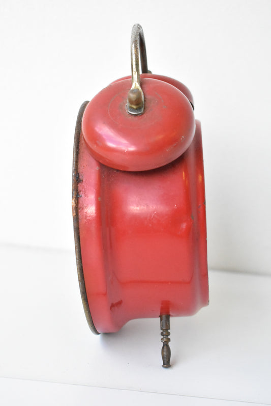 Jerger vintage red alarm clock, as is