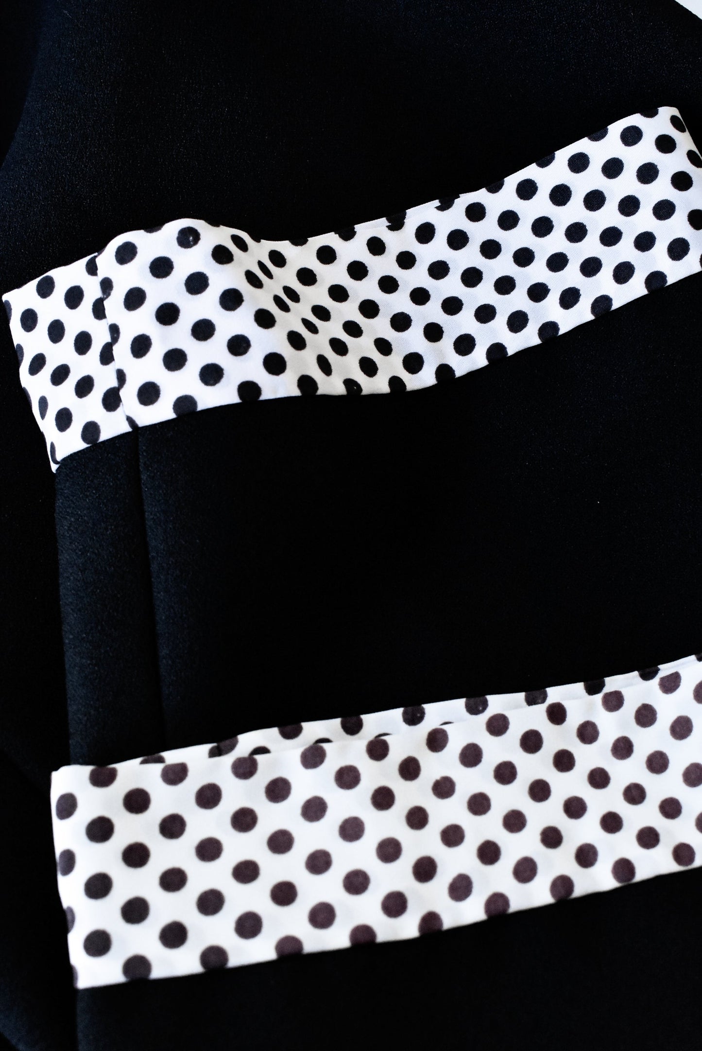 Camette retro black jacket midi sleeve with polka dot detail, size S