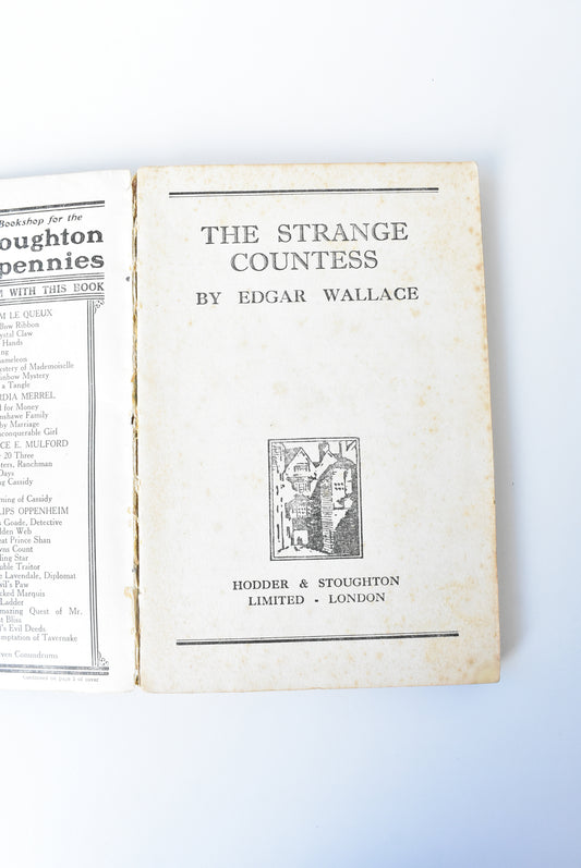 Vintage 'Yellow Ninepennies' The Strange Countess, by Edgar Wallace