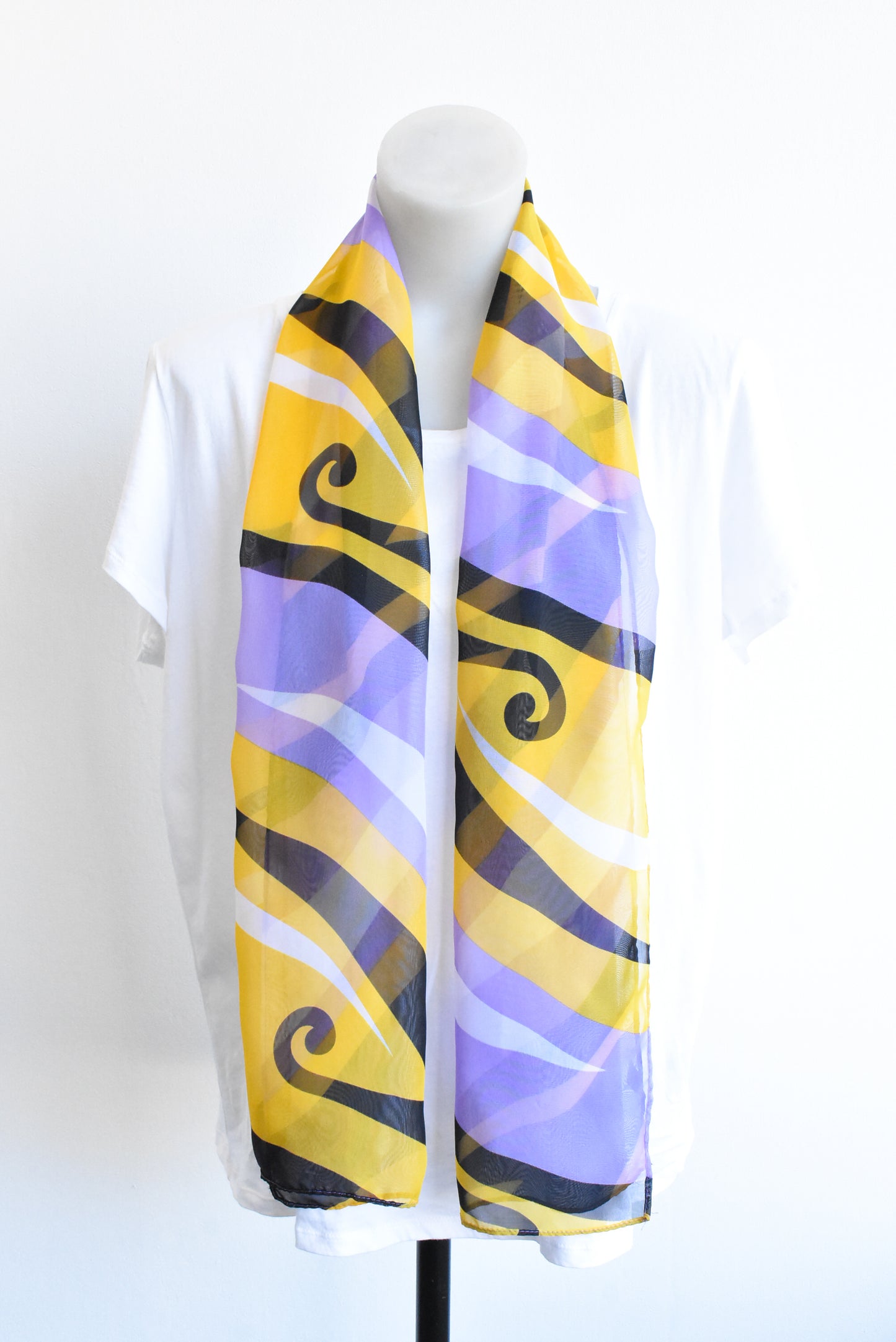 Lavender gold and black scarf