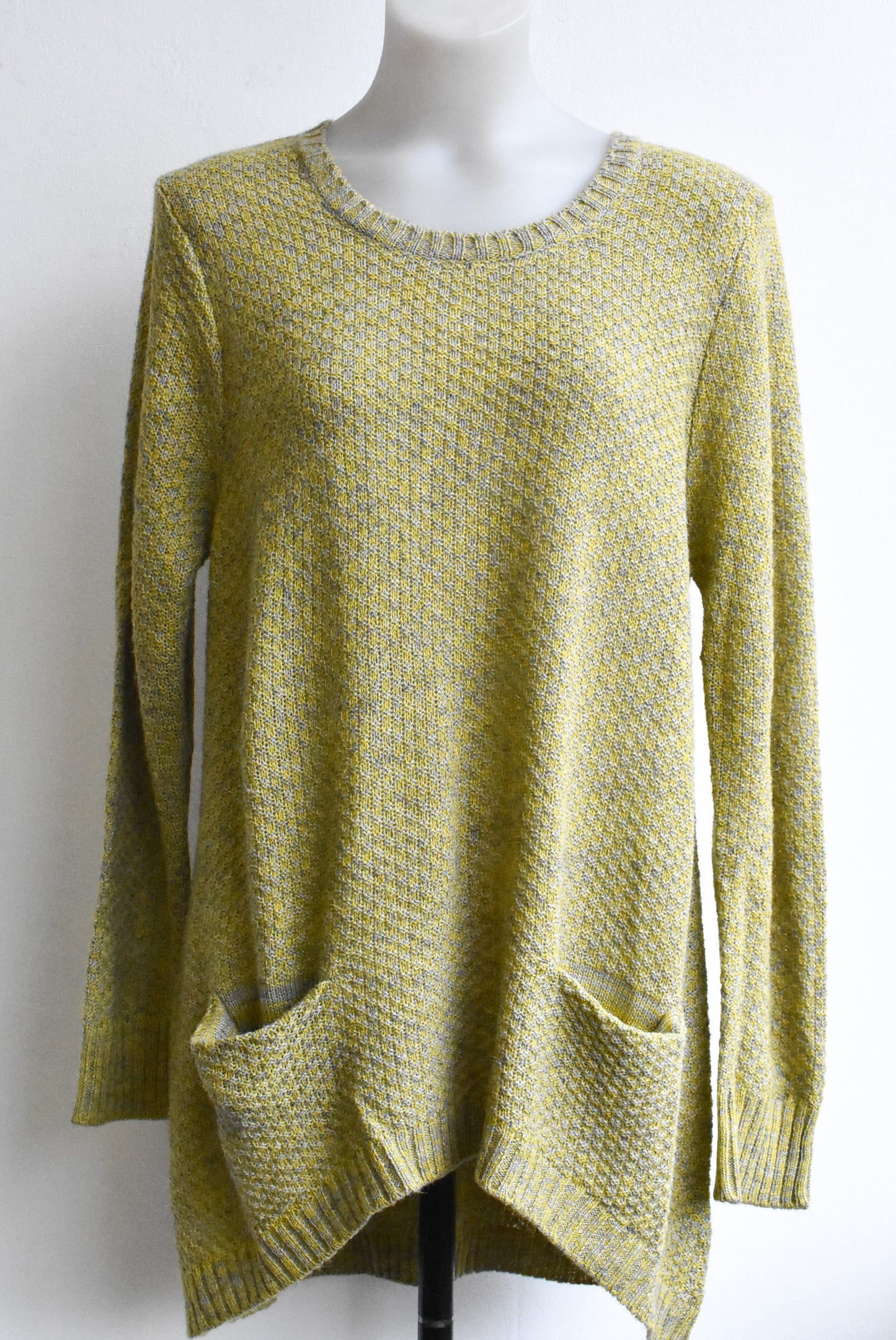 Foil yellow blend jumper with pockets, size L