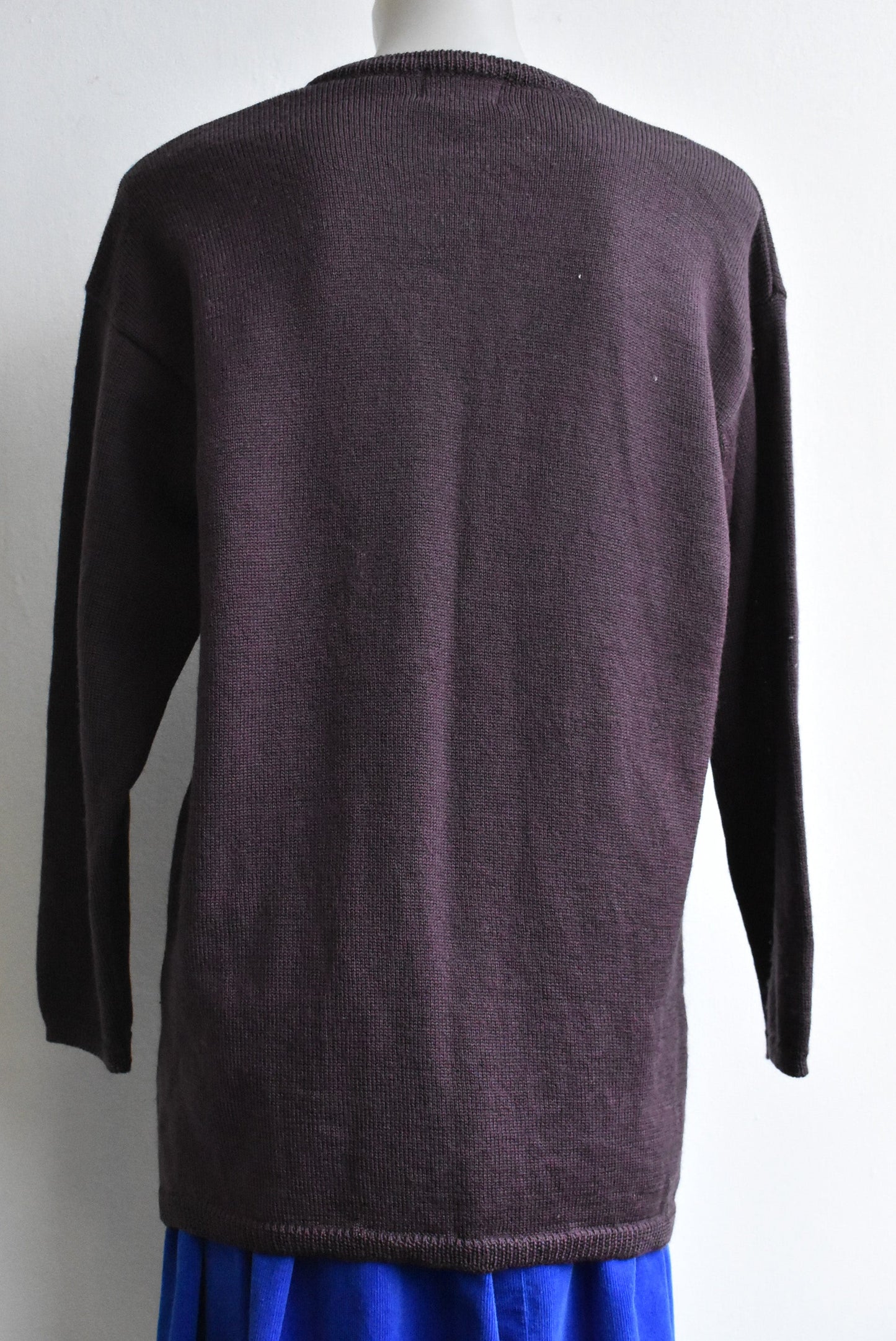 Complices pure wool aubergine cardigan, M