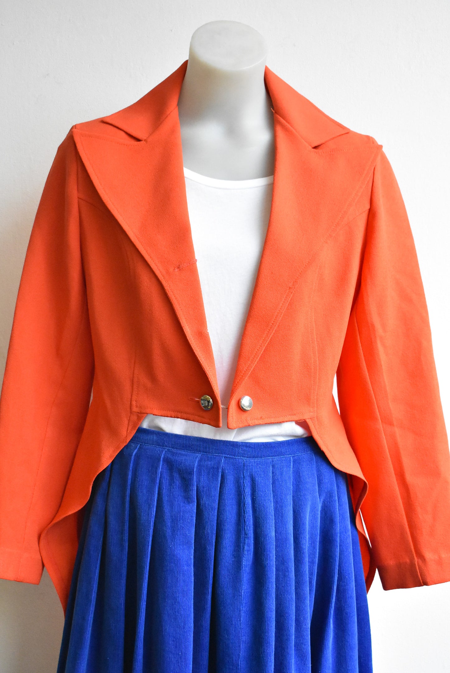 Raymonde Orange Tail coat, made in NZ