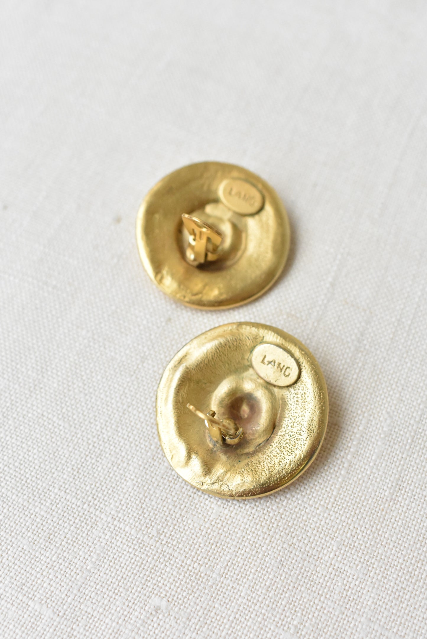 Retro Peter Lang clip-on gold earrings