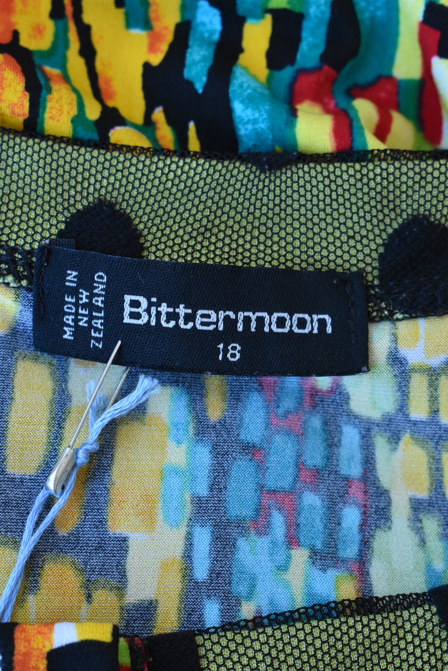 Bittermoon many-coloured fun shirt, size 18