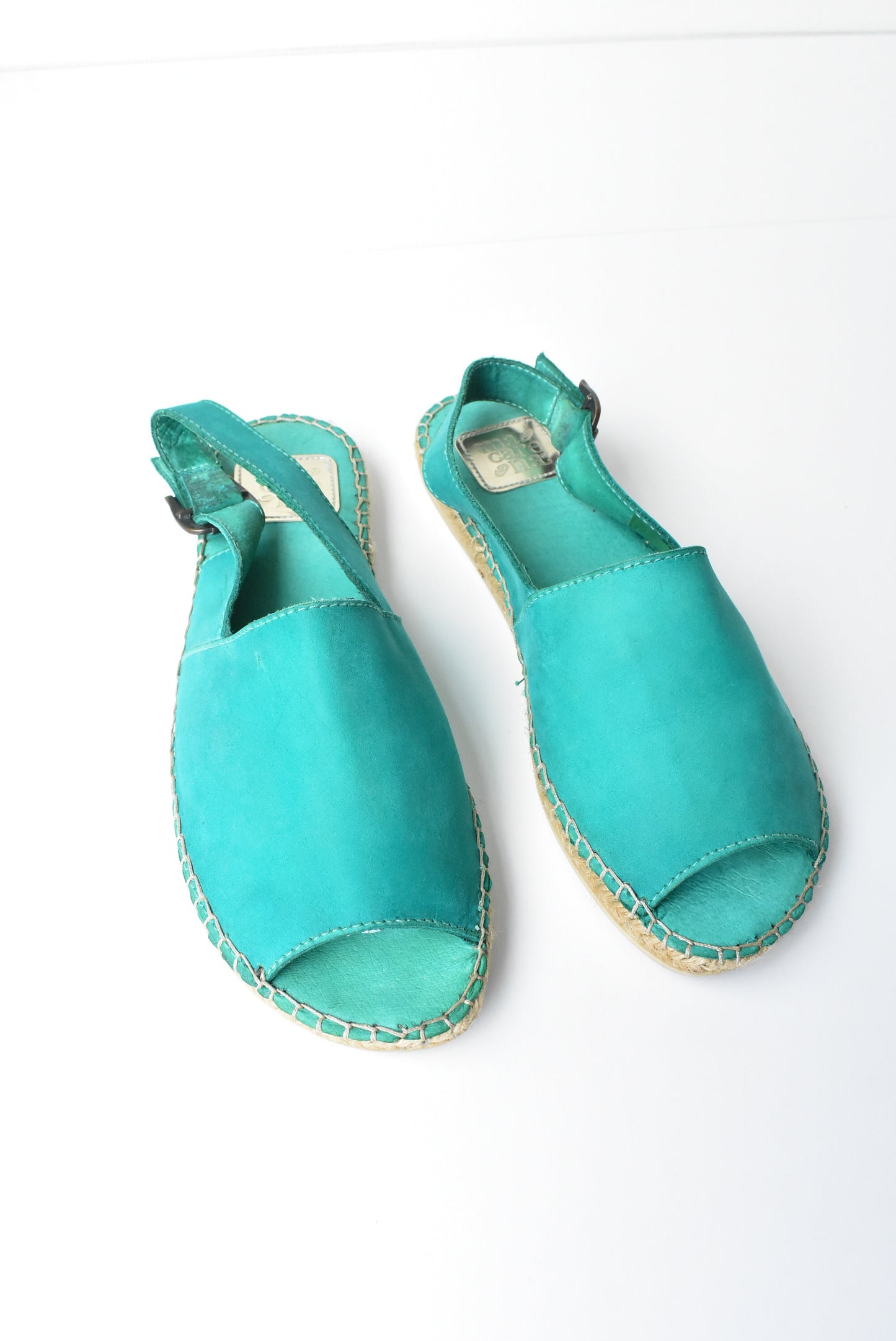 Macarena turquoise leather espadrilles, size 38