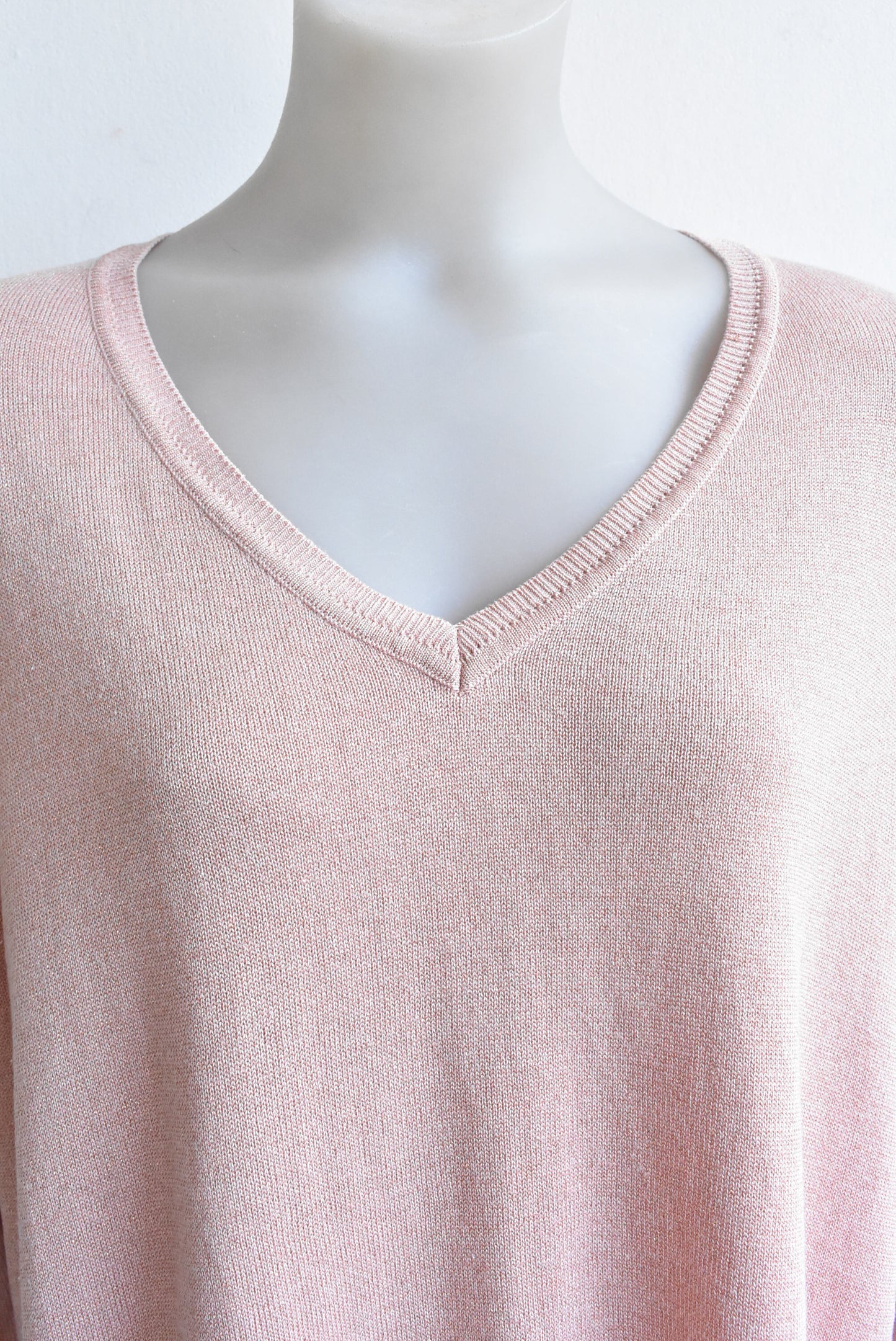 Calvin Klein pink silk knit top, size XL