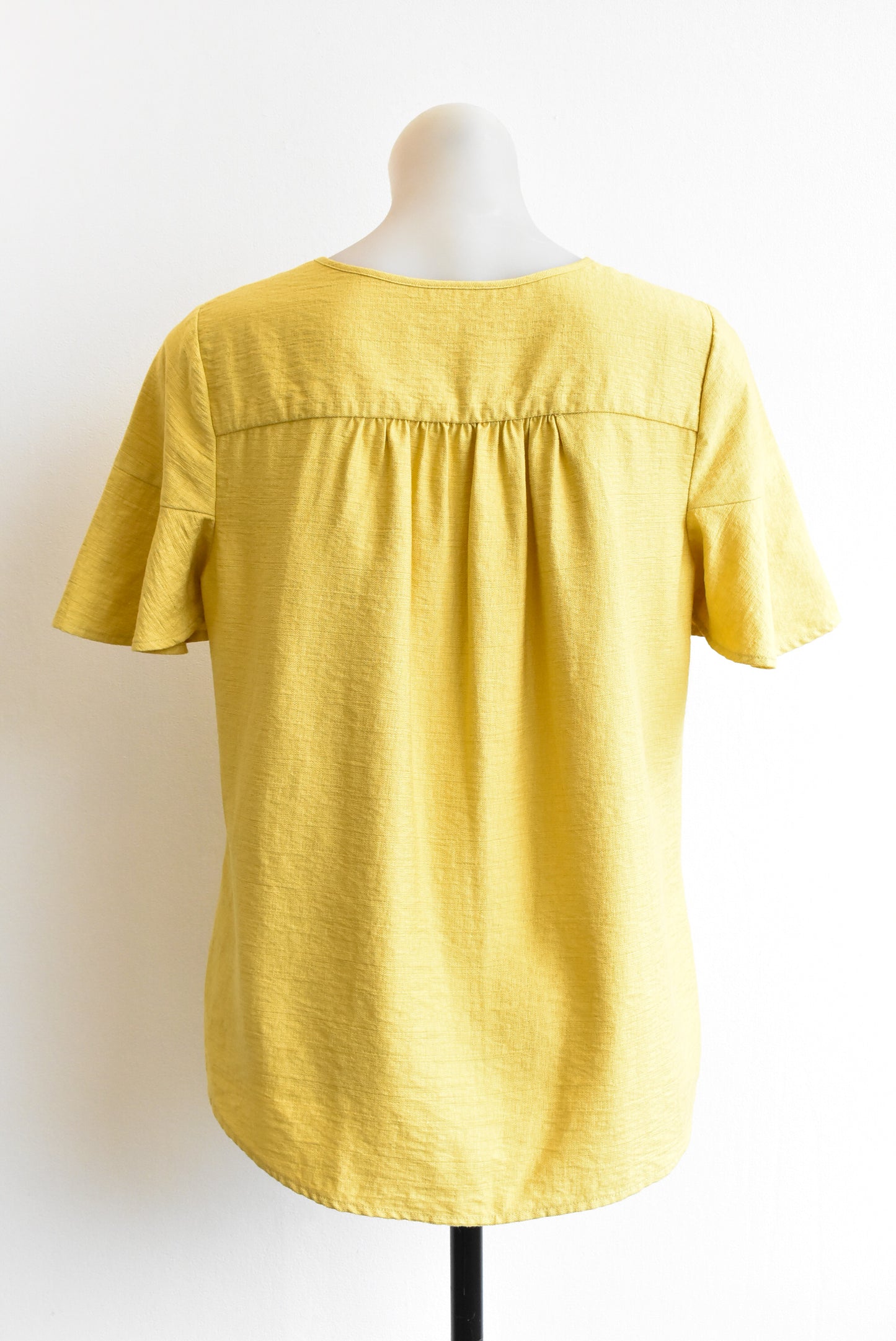 Seed yellow flared sleeve top, size S