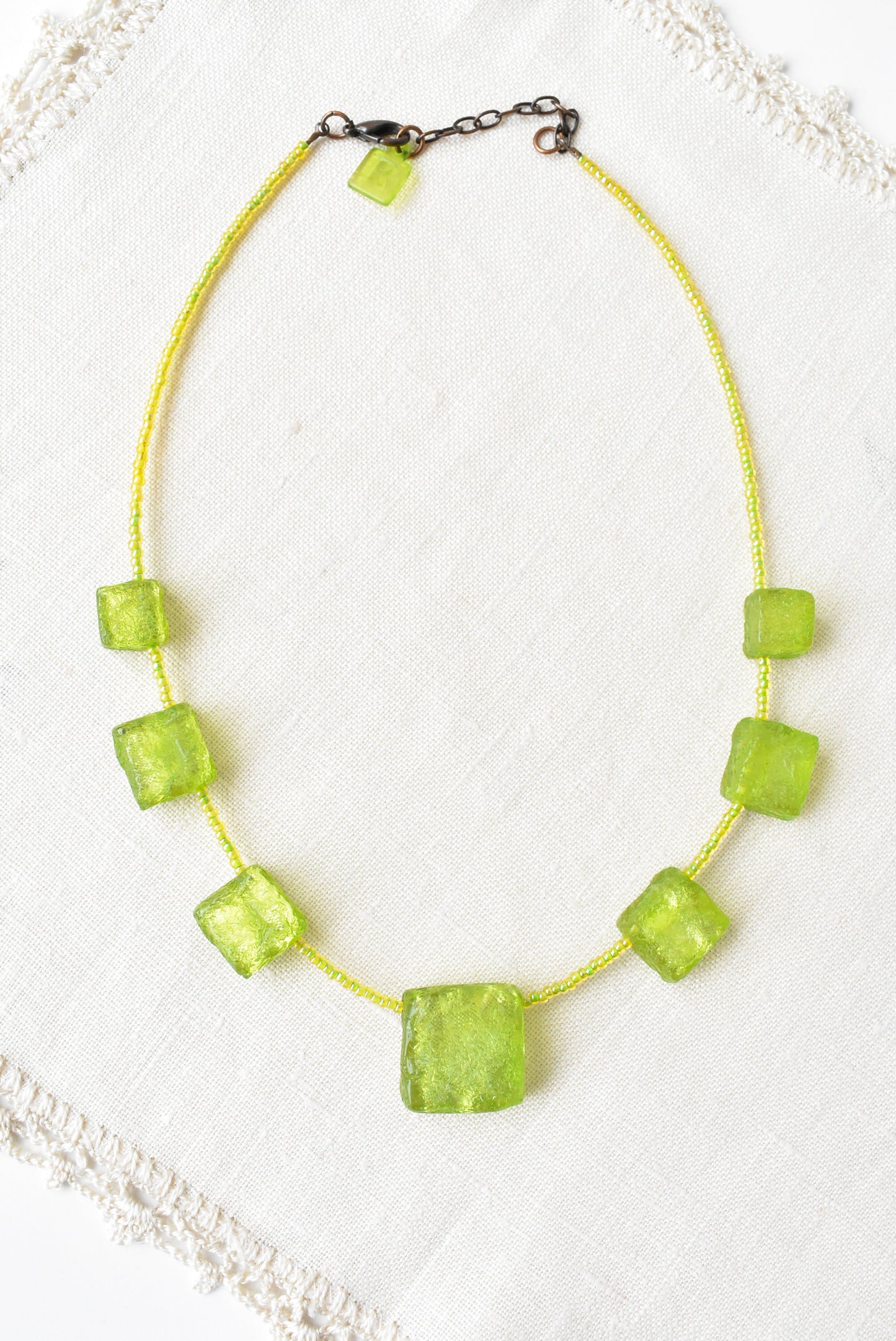 Sobral green beaded necklace