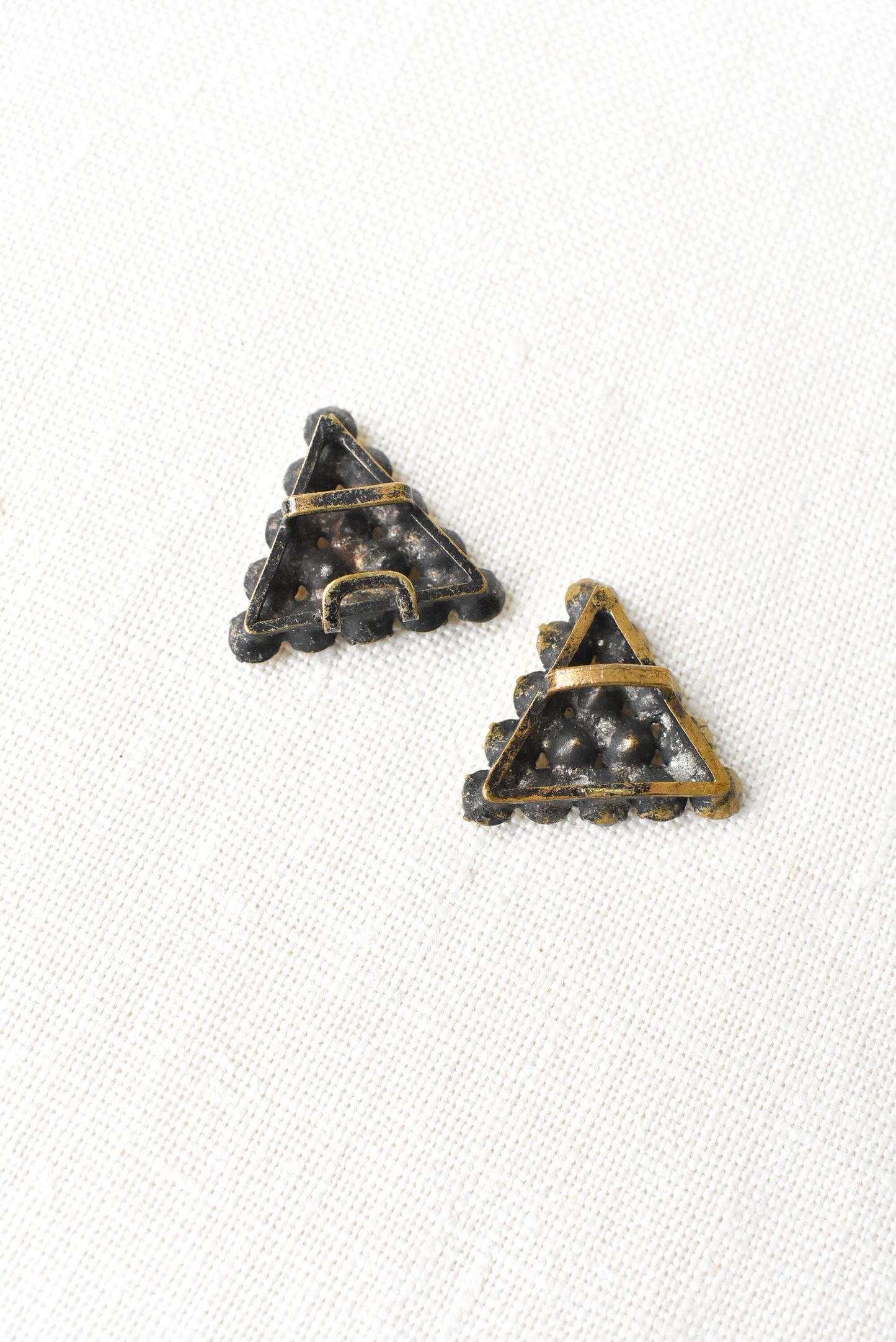 Vintage diamanté triangle buckles