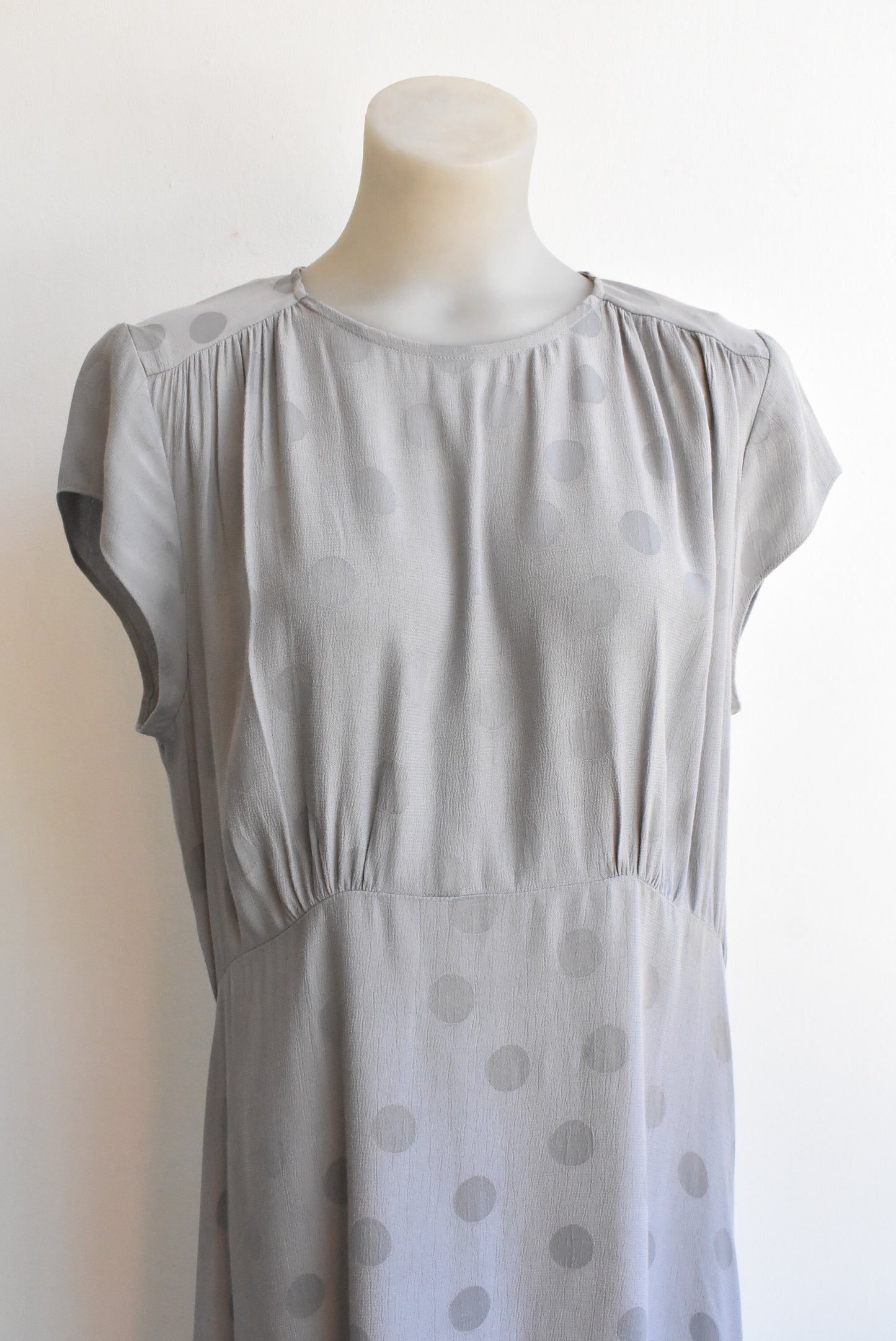 NEW Next silvery grey polka dot dress, size 12